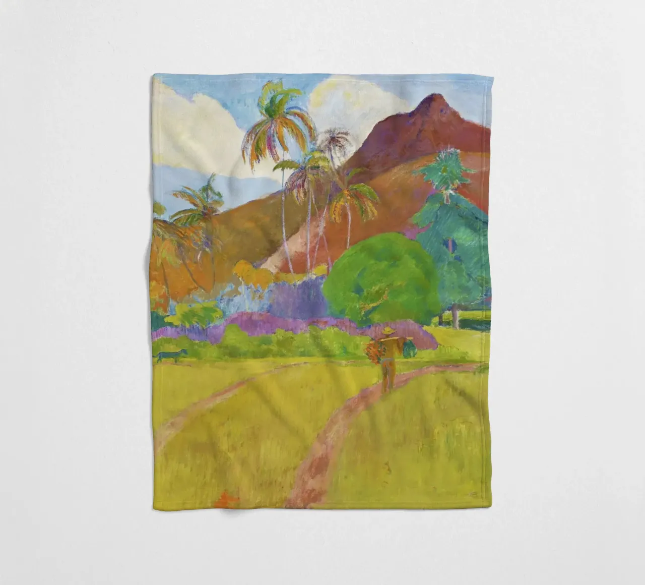 Paesaggio tahitiano (1891) di Paul Gauguin coperta in pile da Venus Art