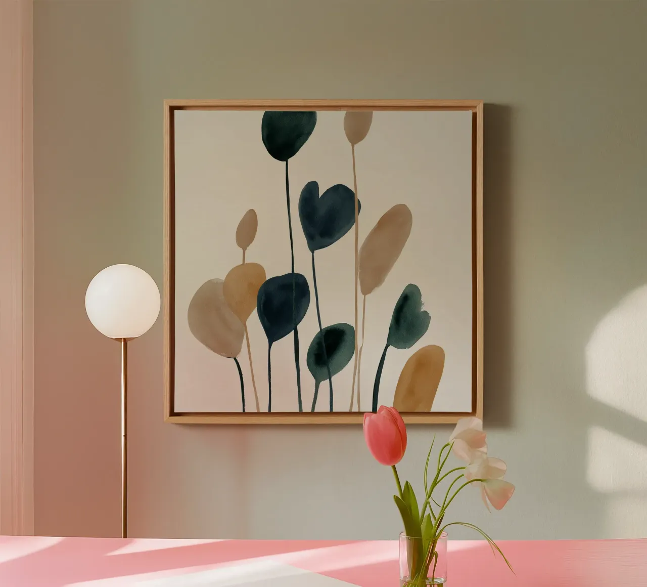 Gathered Forms canvas with Floater frame by Seed & Signal
