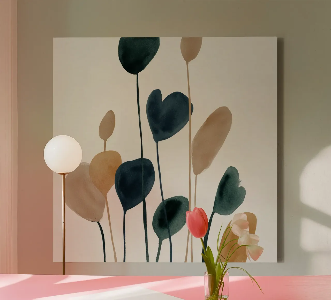Gathered Forms canvas with Floater frame by Seed & Signal