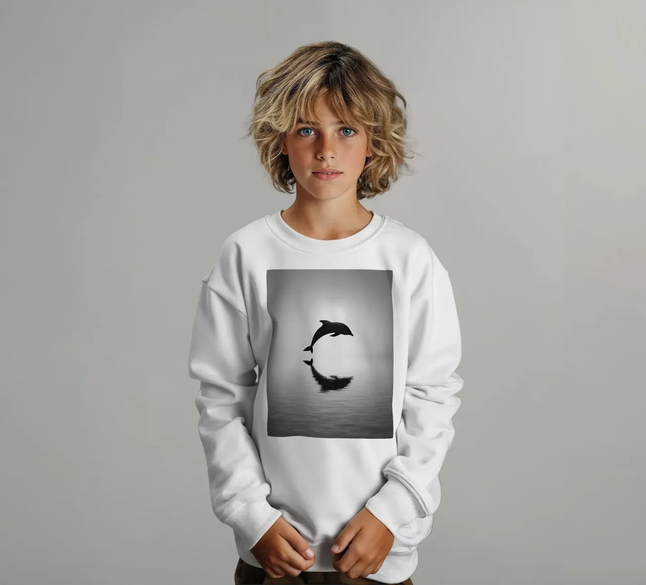 Dolphin In The Sea kids sweatshirt by cosmos studio