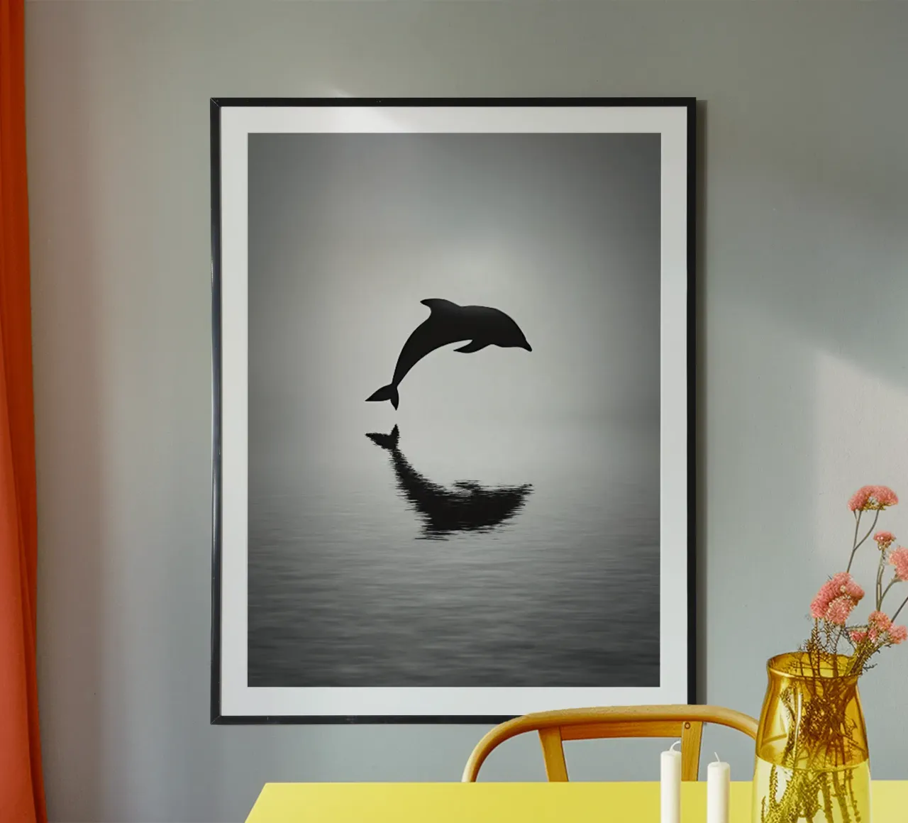 Dolphin In The Sea hahnemühle by cosmos studio