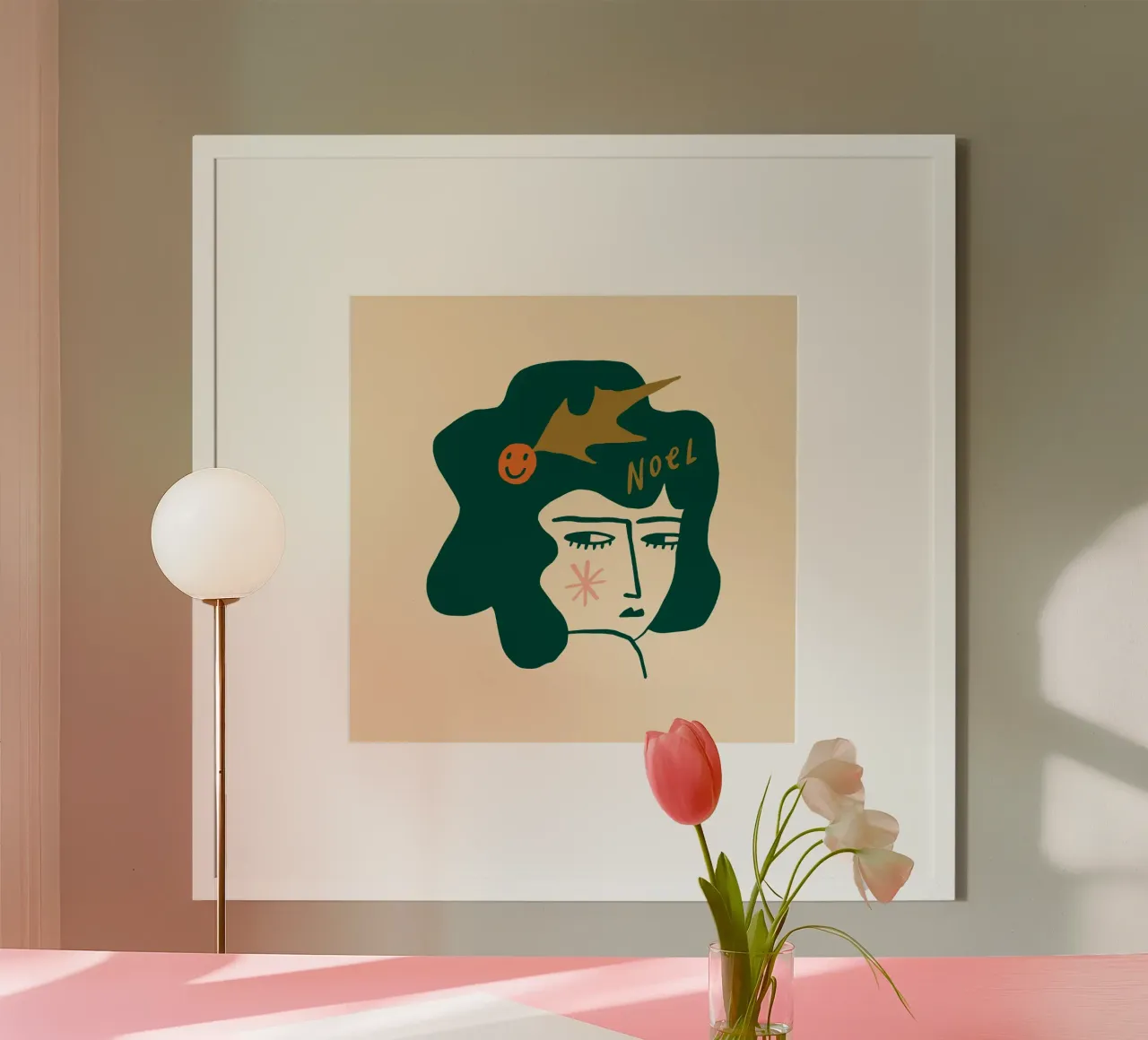 Happy Christmas No 12 poster con telaio in alluminio da treechild