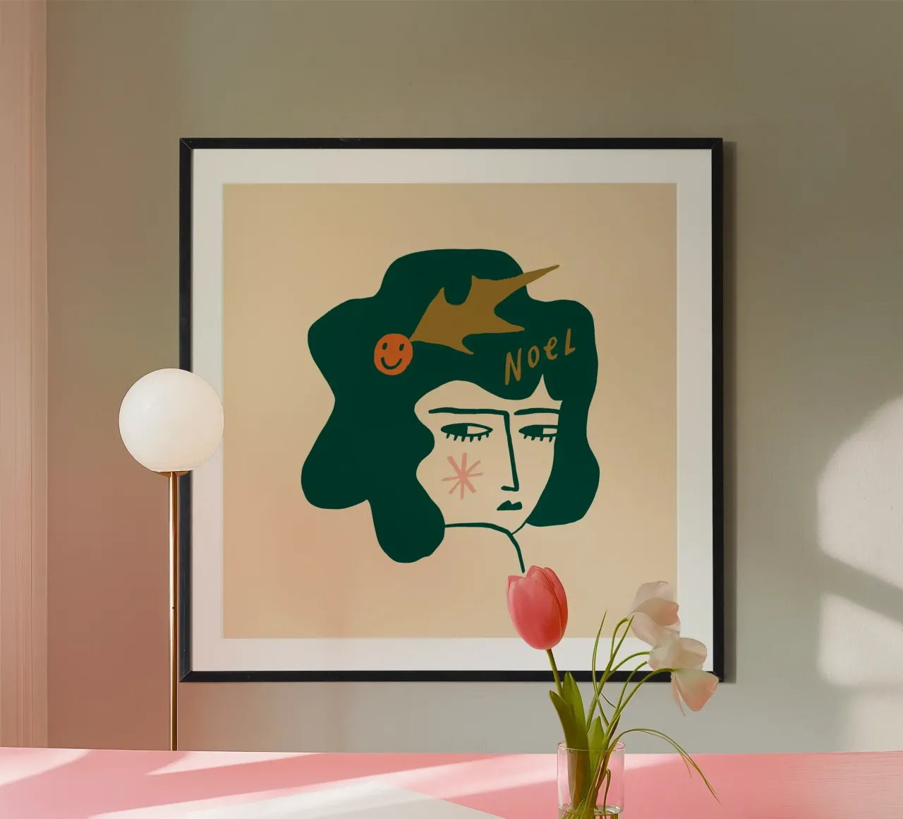 Happy Christmas No 12 poster con telaio in alluminio da treechild