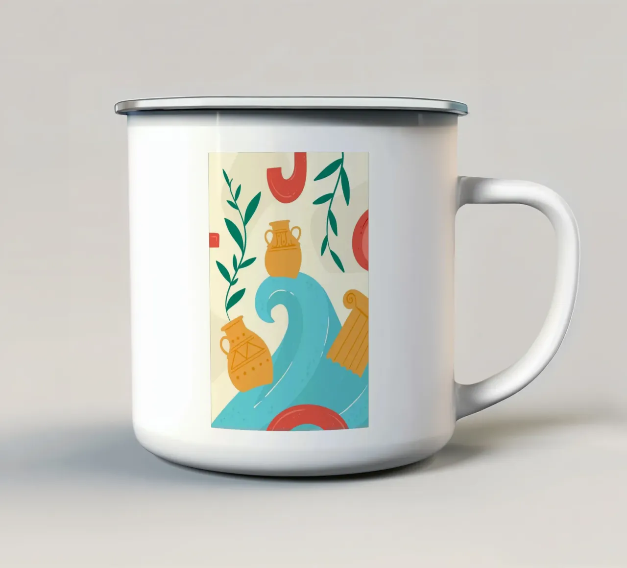 Vaso di fiori Arte moderna tazza in smalto da Jonathan R NASH