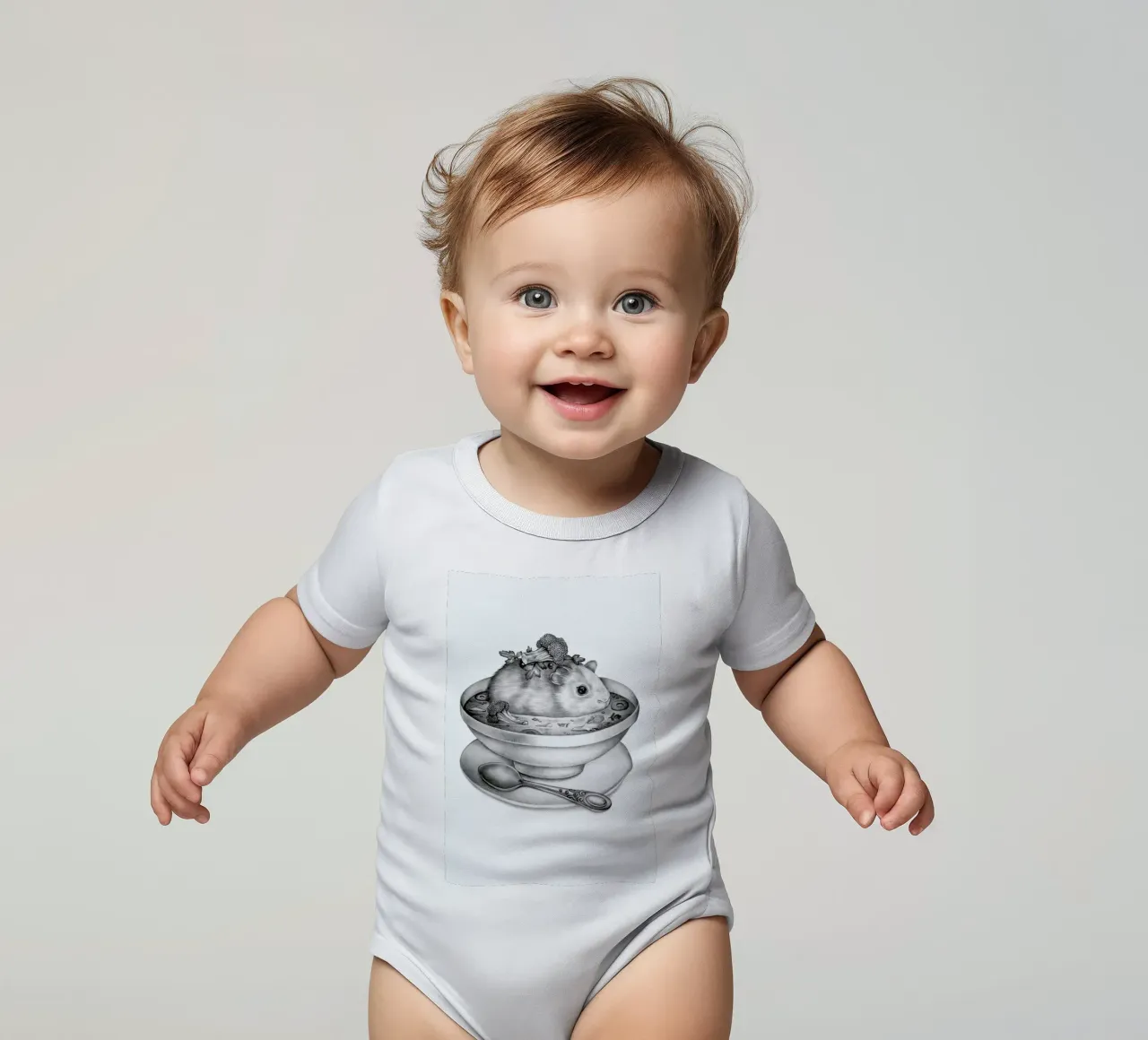 Soup body neonato maniche corte da Maria Vdovichenko