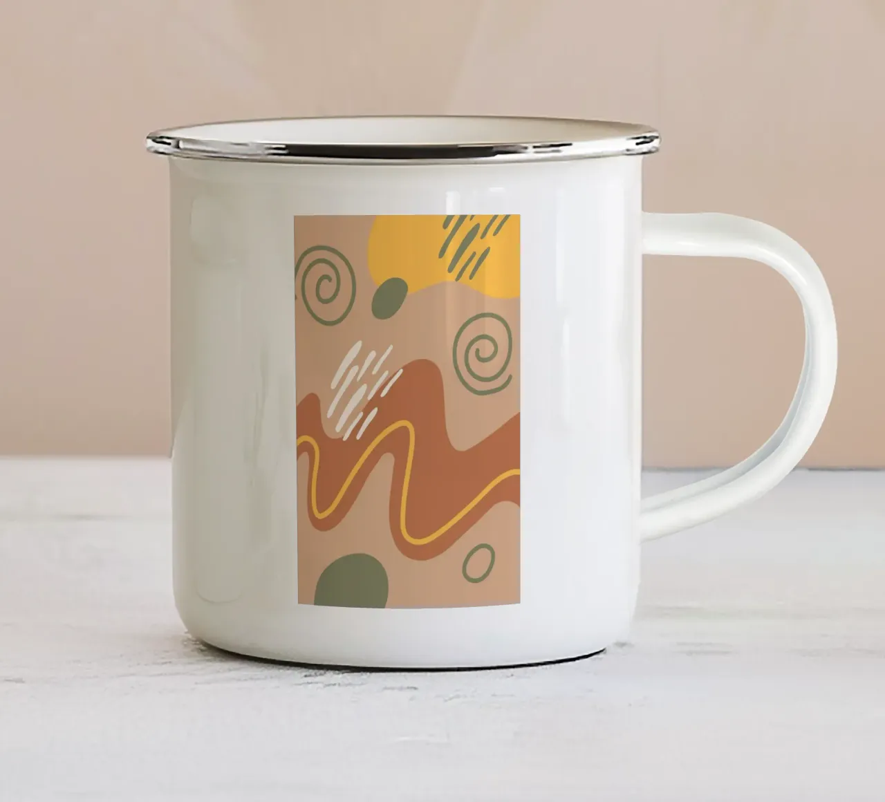 Arte della linea tazza in smalto da Jonathan R NASH