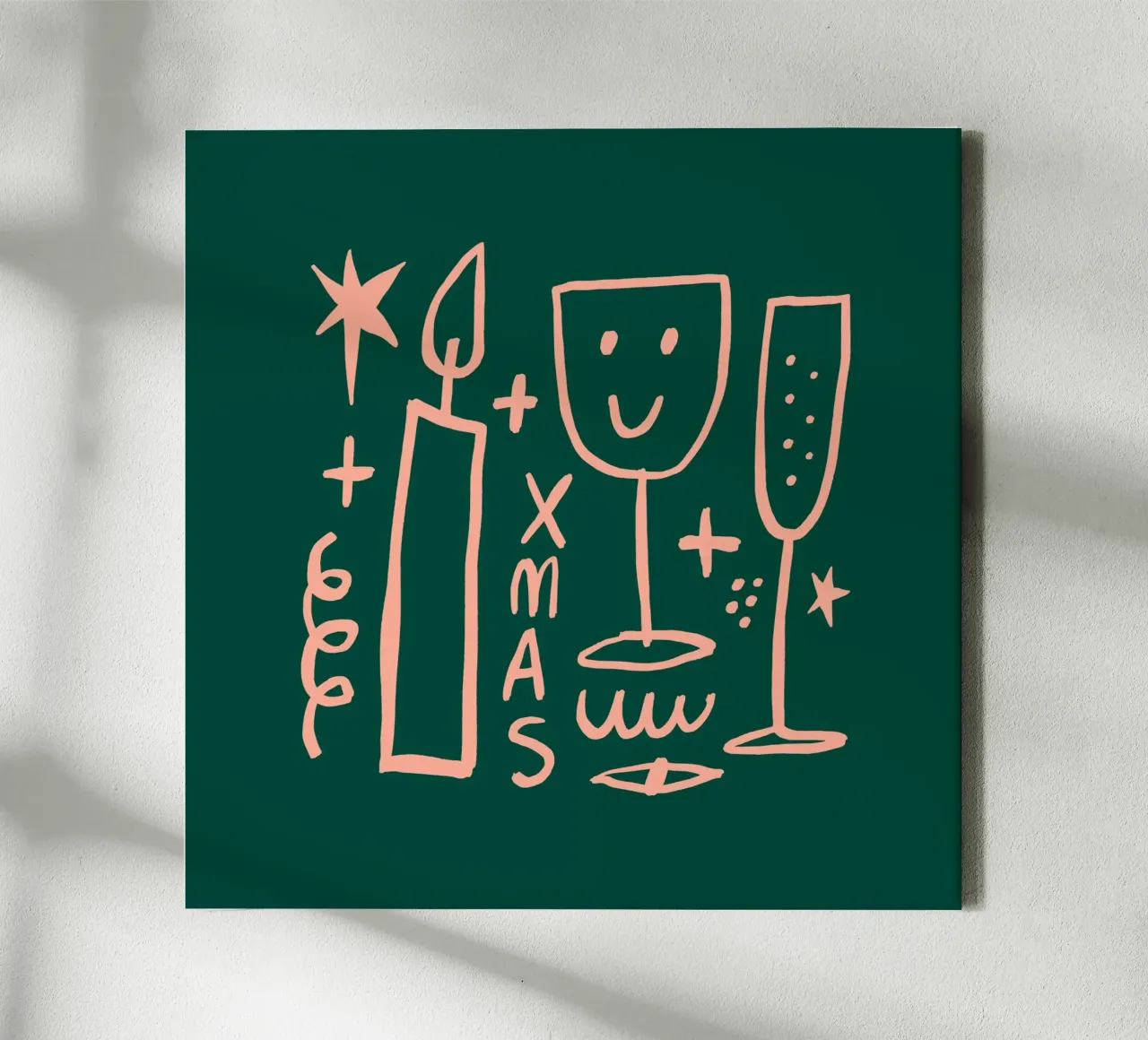 Happy Christmas No 13 canvas met Baklijst van treechild
