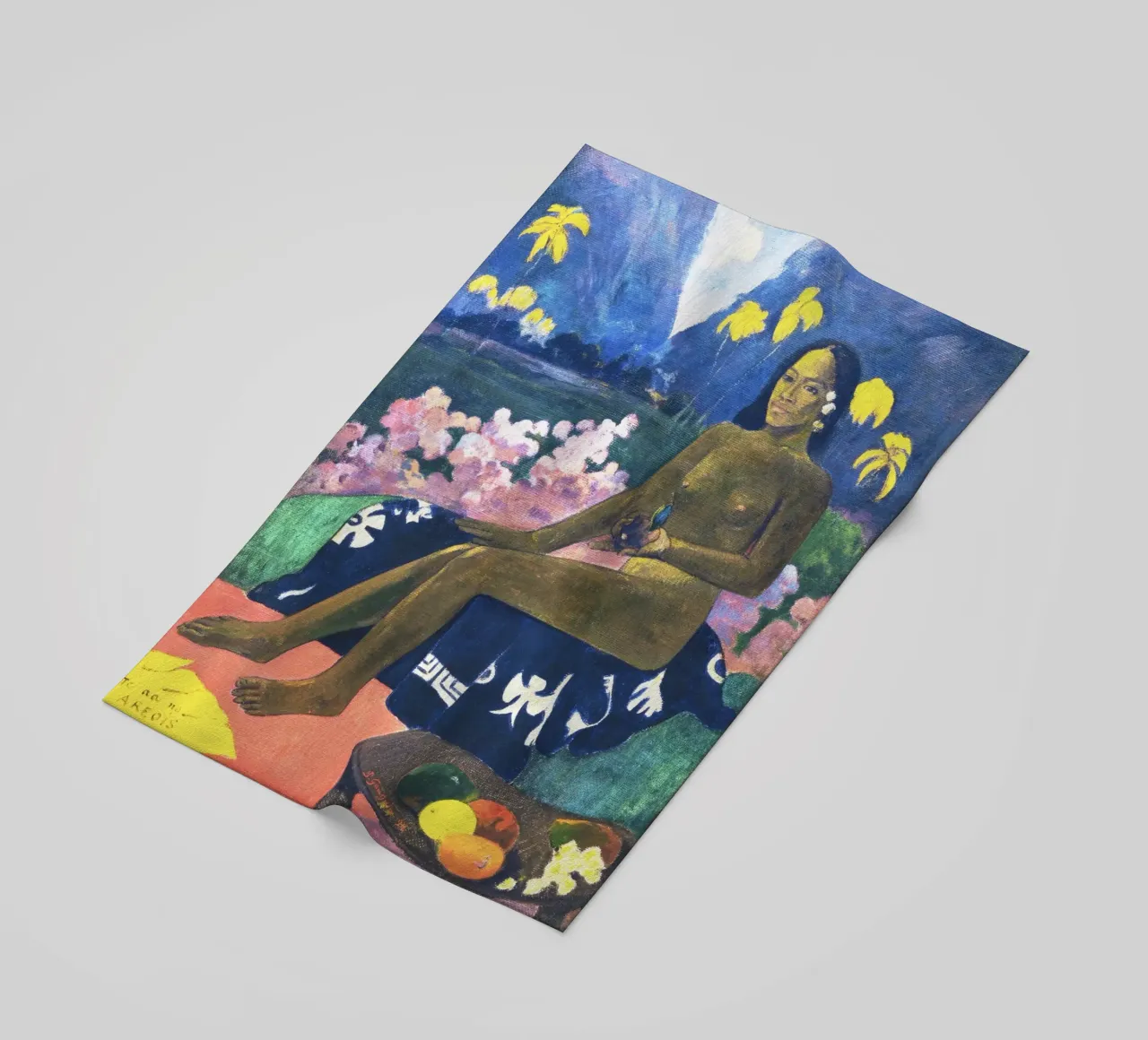 The Seed of the Areoi (1892) by Paul Gauguin beach towel by Venus Art