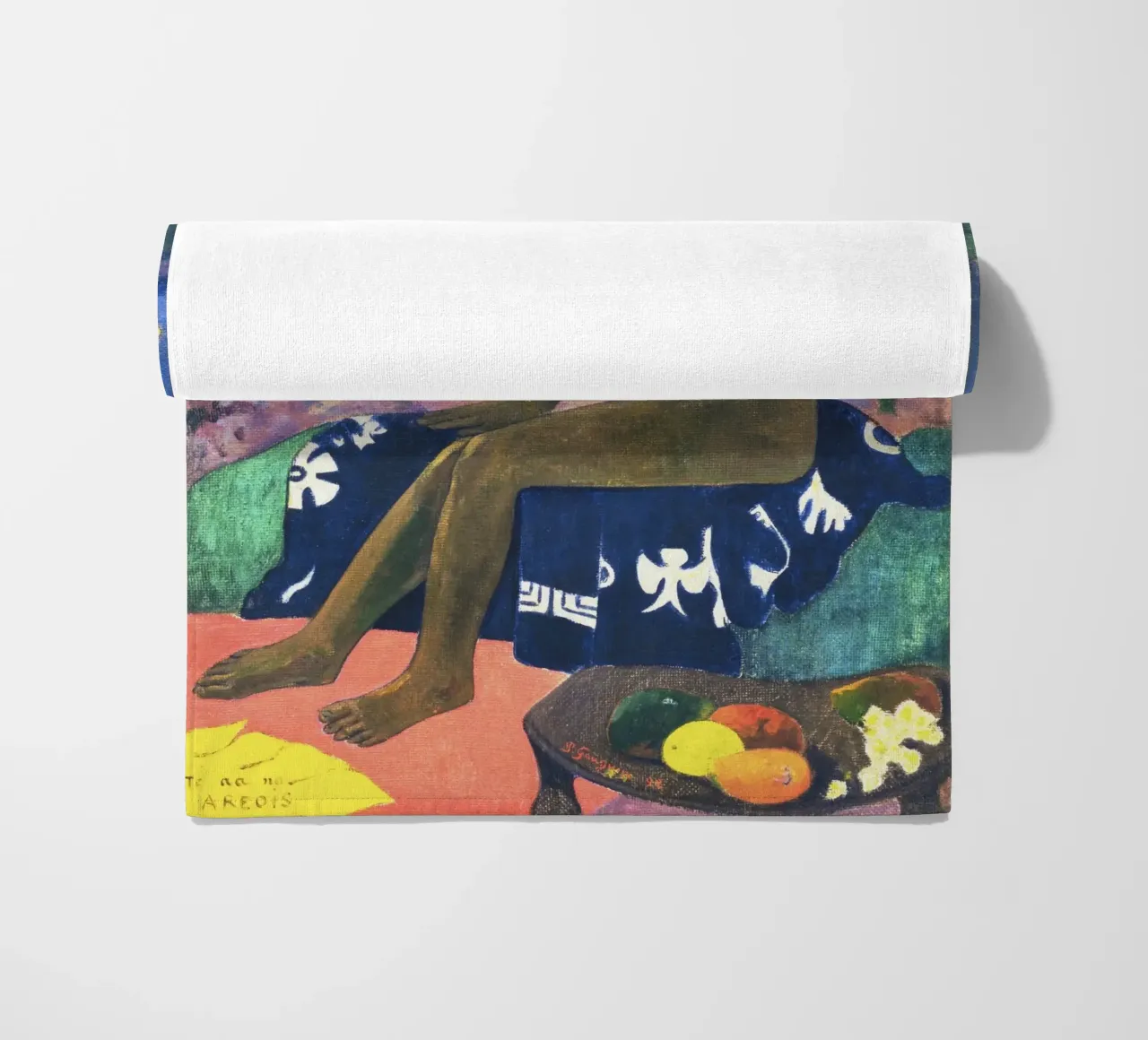 The Seed of the Areoi (1892) by Paul Gauguin beach towel by Venus Art