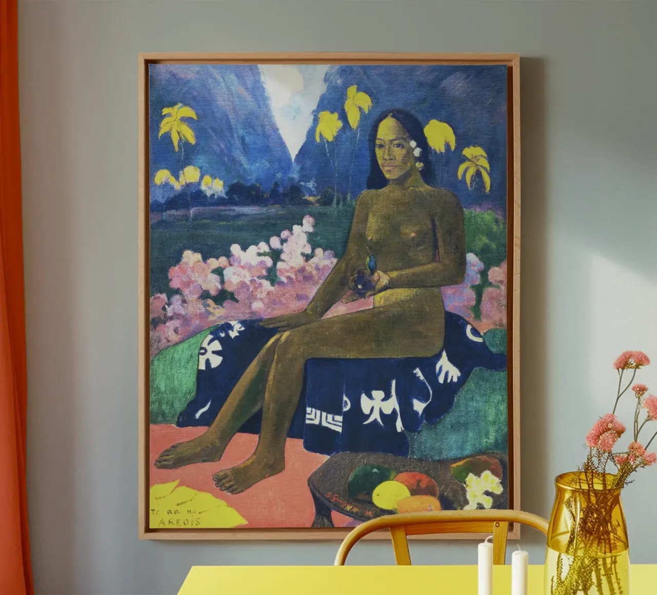 The Seed of the Areoi (1892) by Paul Gauguin canvas with Floater frame by Venus Art