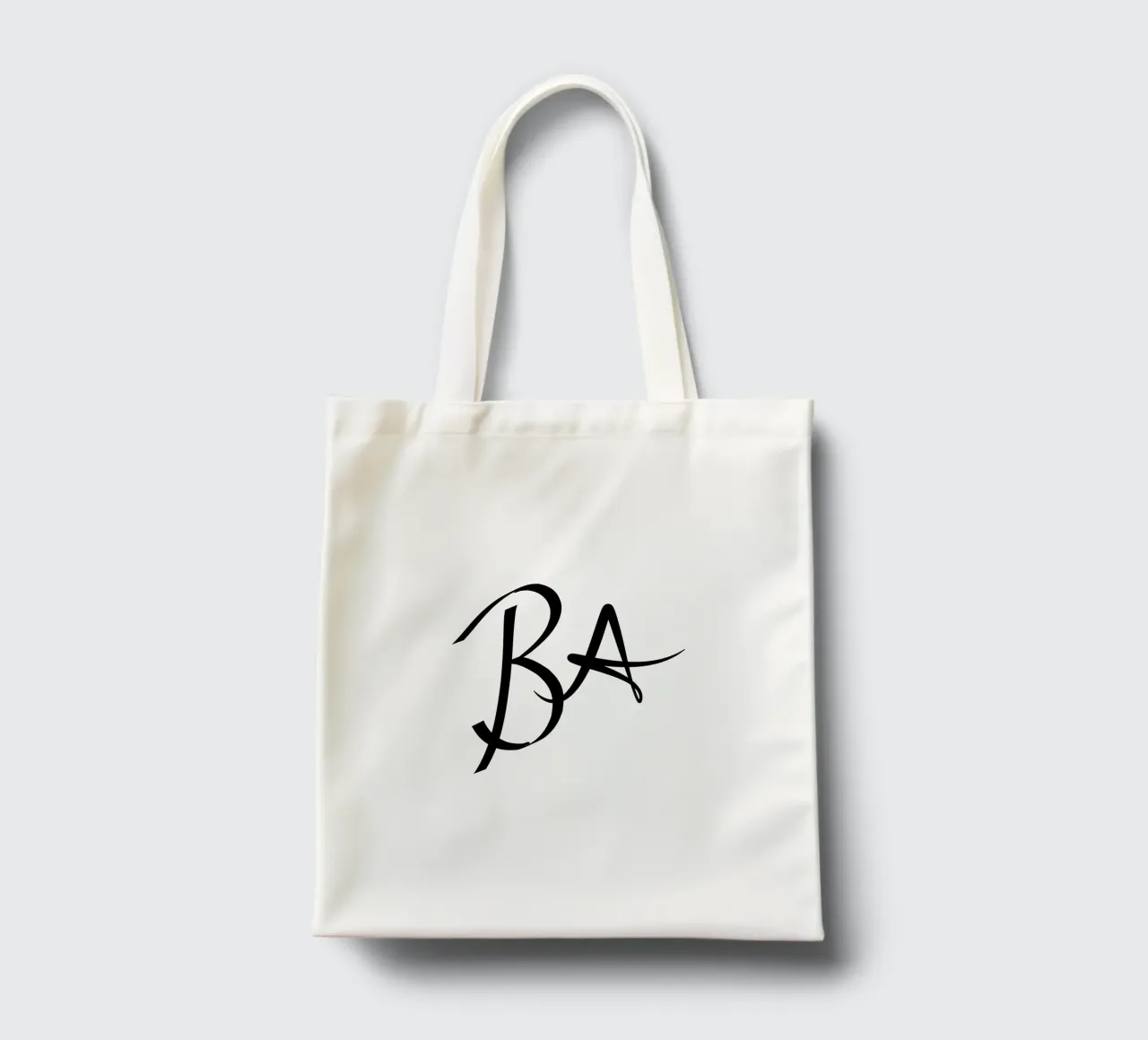 B A Initials Poster | Minimalist Love Deco Gift tote bag by StrindesignStudio
