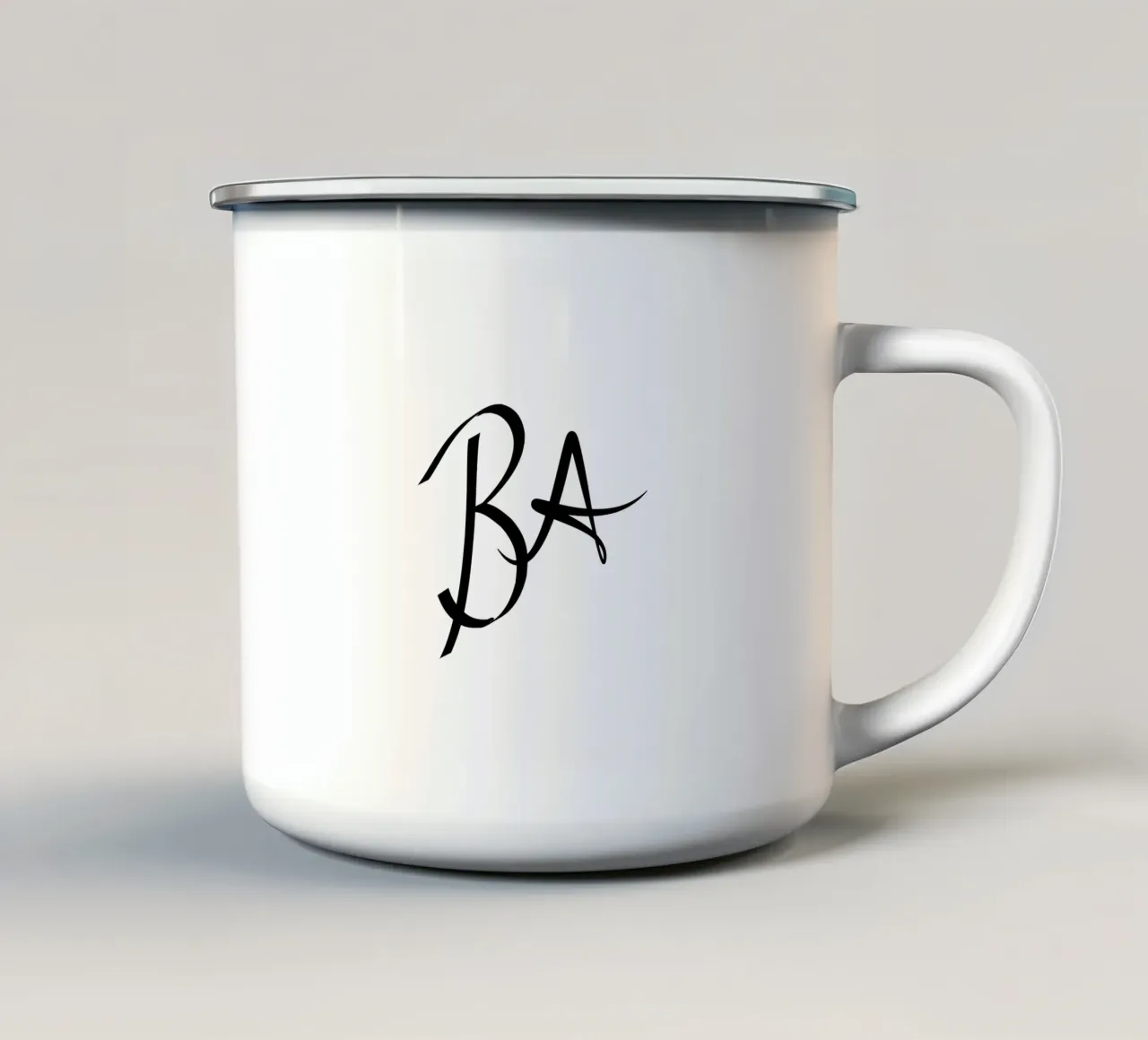 Poster con le iniziali B A | Regalo minimalista d'amore deco tazza in smalto da StrindesignStudio
