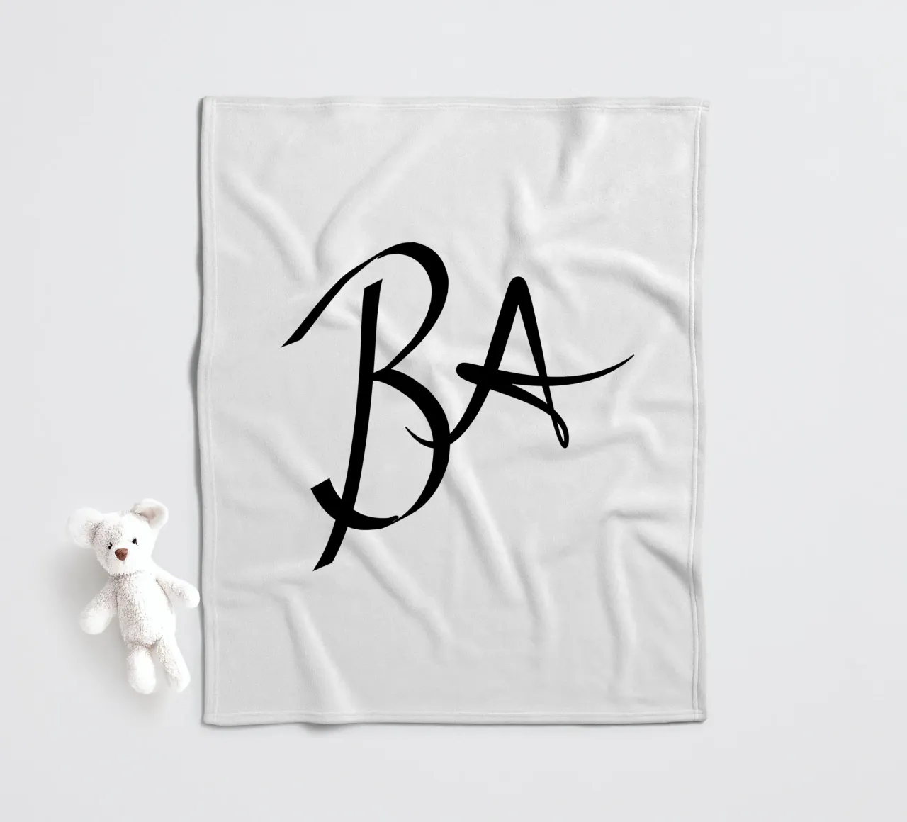 B A Initialen Poster | Minimalistische Liebe Deko Geschenk Fleecedecke von StrindesignStudio