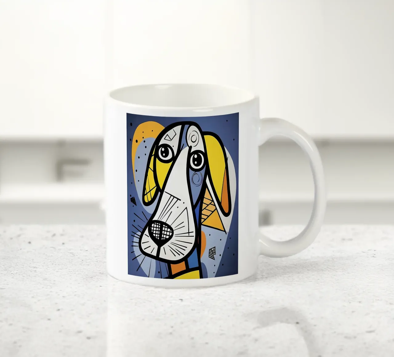 Arte astratta del cane tazza in ceramica da Brayan