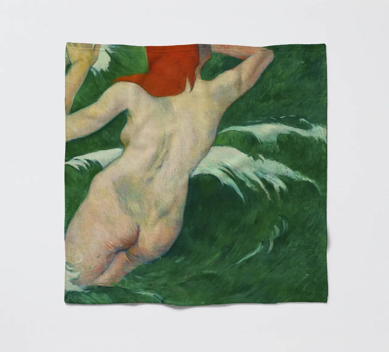 In the Waves (1899) by Paul Gauguin fleece blanket by Venus Art