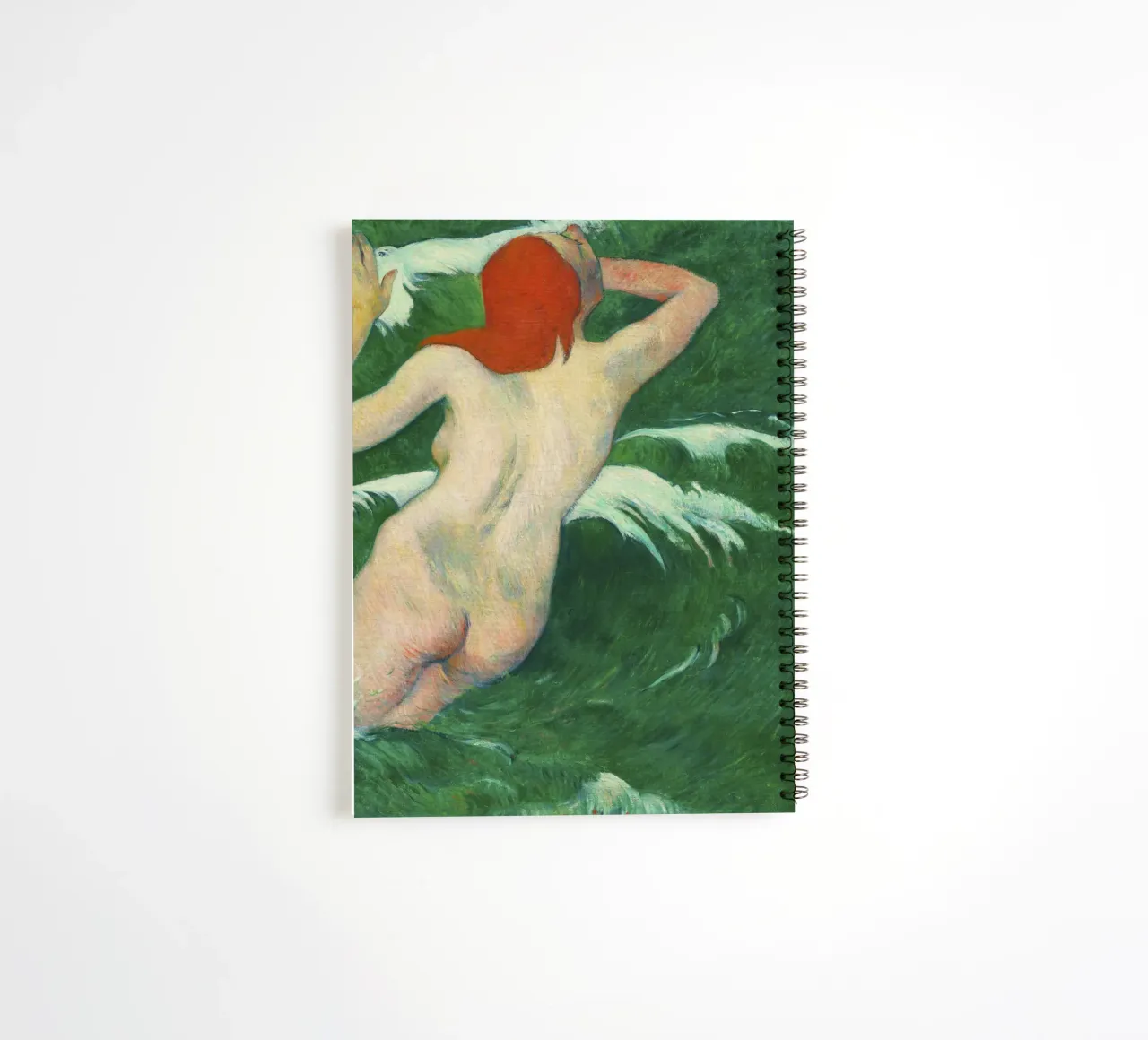 In the Waves (1899) by Paul Gauguin spiral notebook by Venus Art