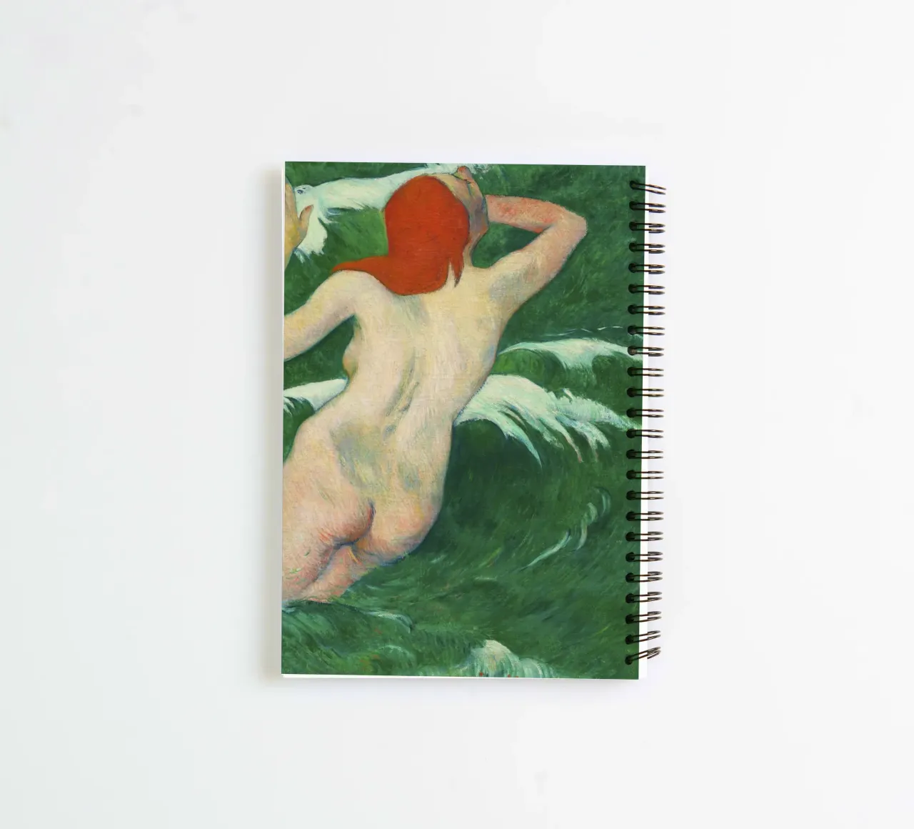 In the Waves (1899) by Paul Gauguin spiral notebook by Venus Art