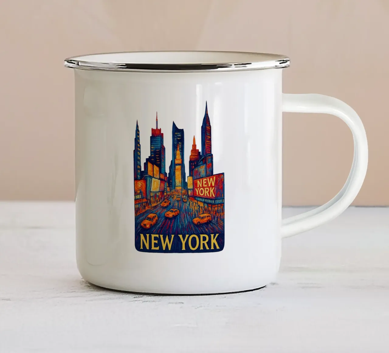 FREE NEW YORK 2 tazza in smalto da Vintage Van Gogh