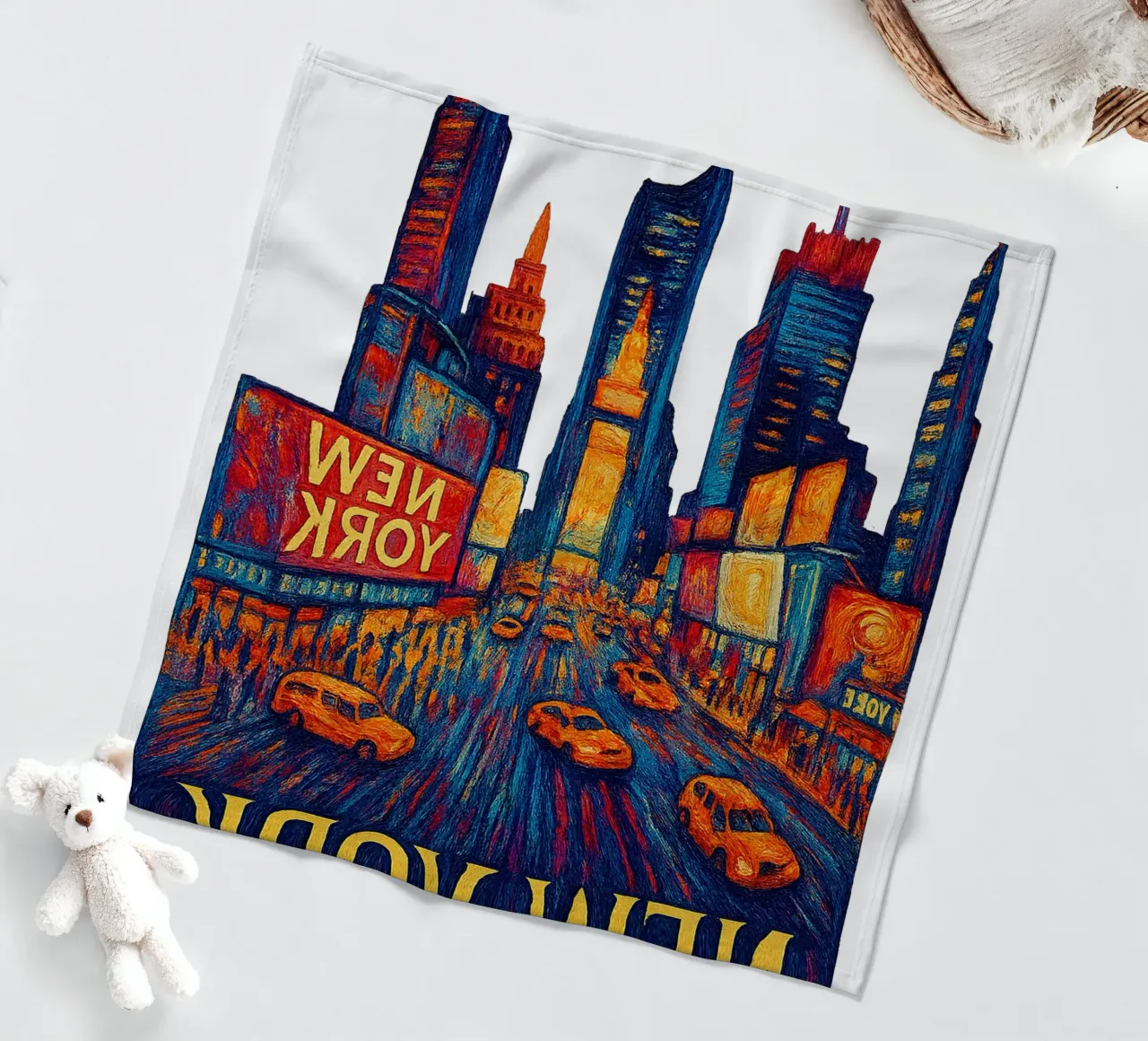 FREE NEW YORK 2 fleece blanket by Vintage Van Gogh