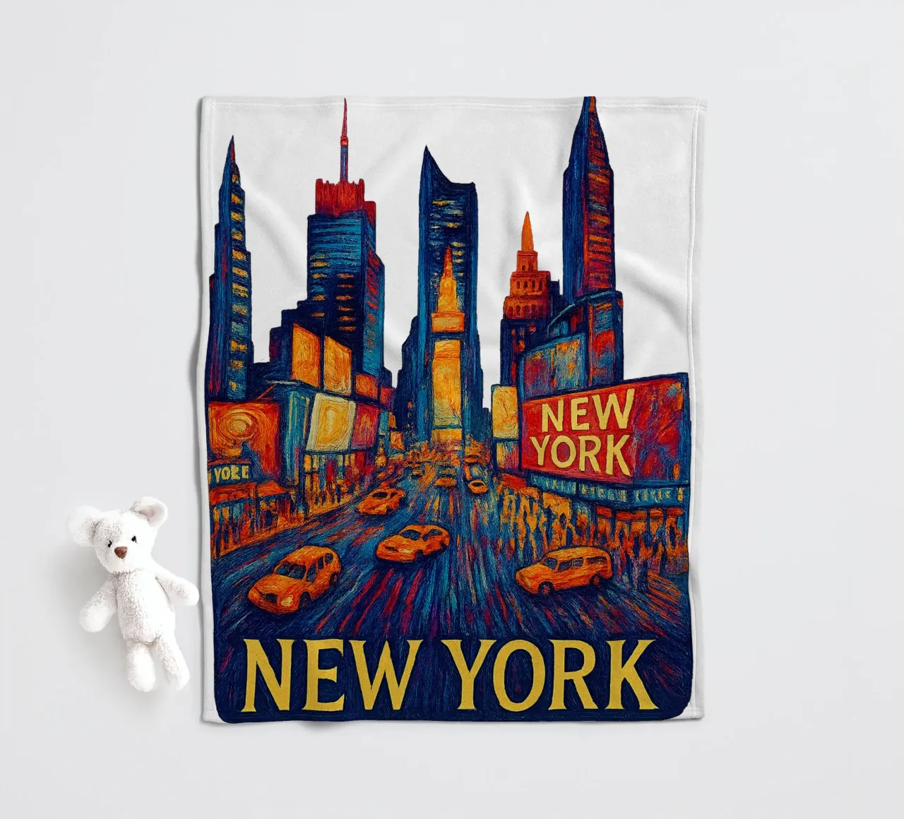 FREE NEW YORK 2 fleece blanket by Vintage Van Gogh