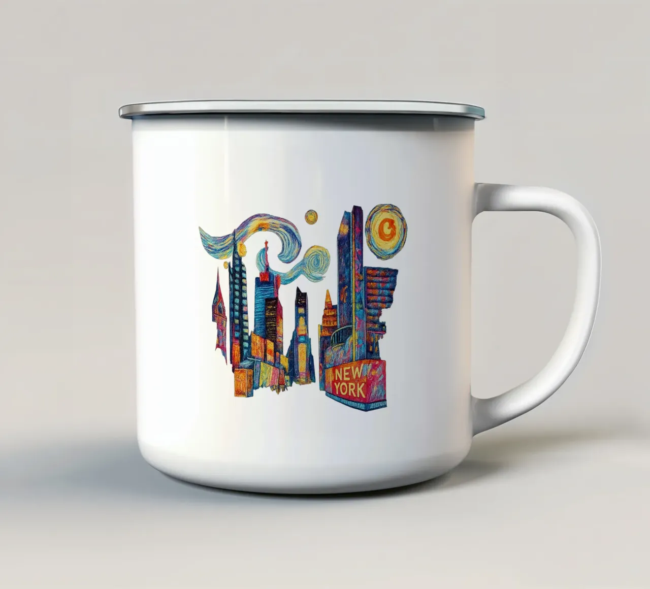 FREE NEW YORK 3 tazza in smalto da Vintage Van Gogh