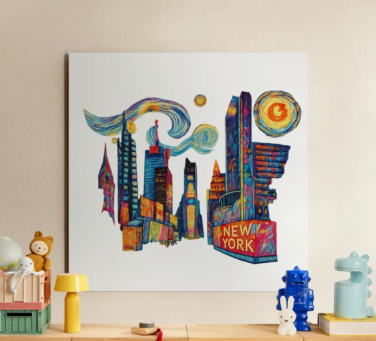 FREE NEW YORK 3 alluminio dibond da Vintage Van Gogh