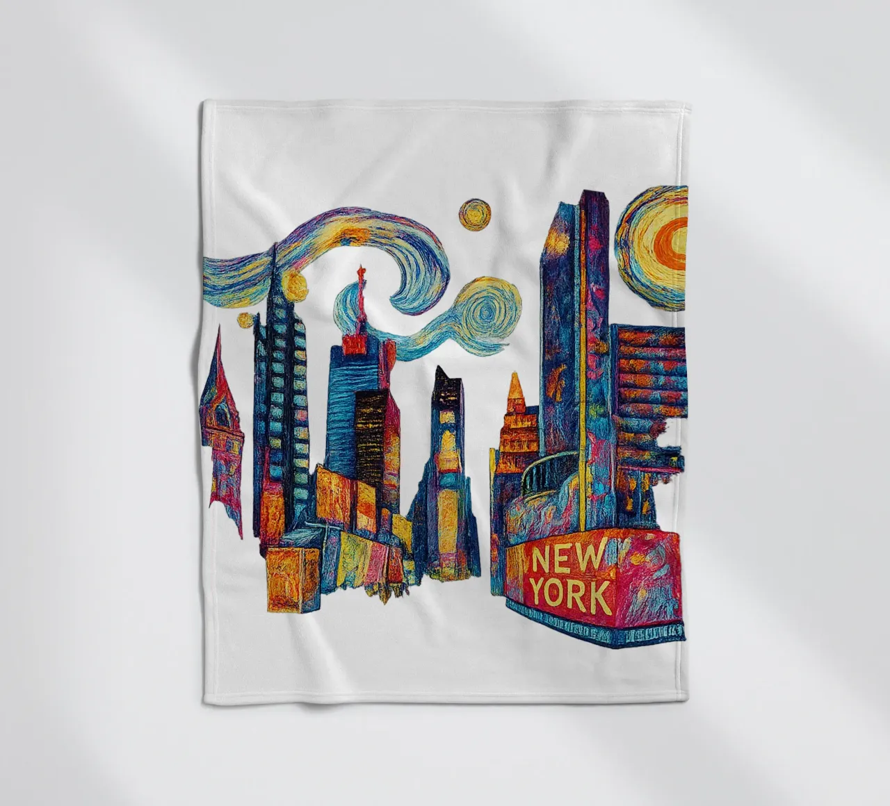 FREE NEW YORK 3 coperta in pile da Vintage Van Gogh