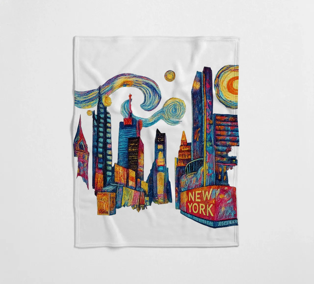 FREE NEW YORK 3 coperta in pile da Vintage Van Gogh