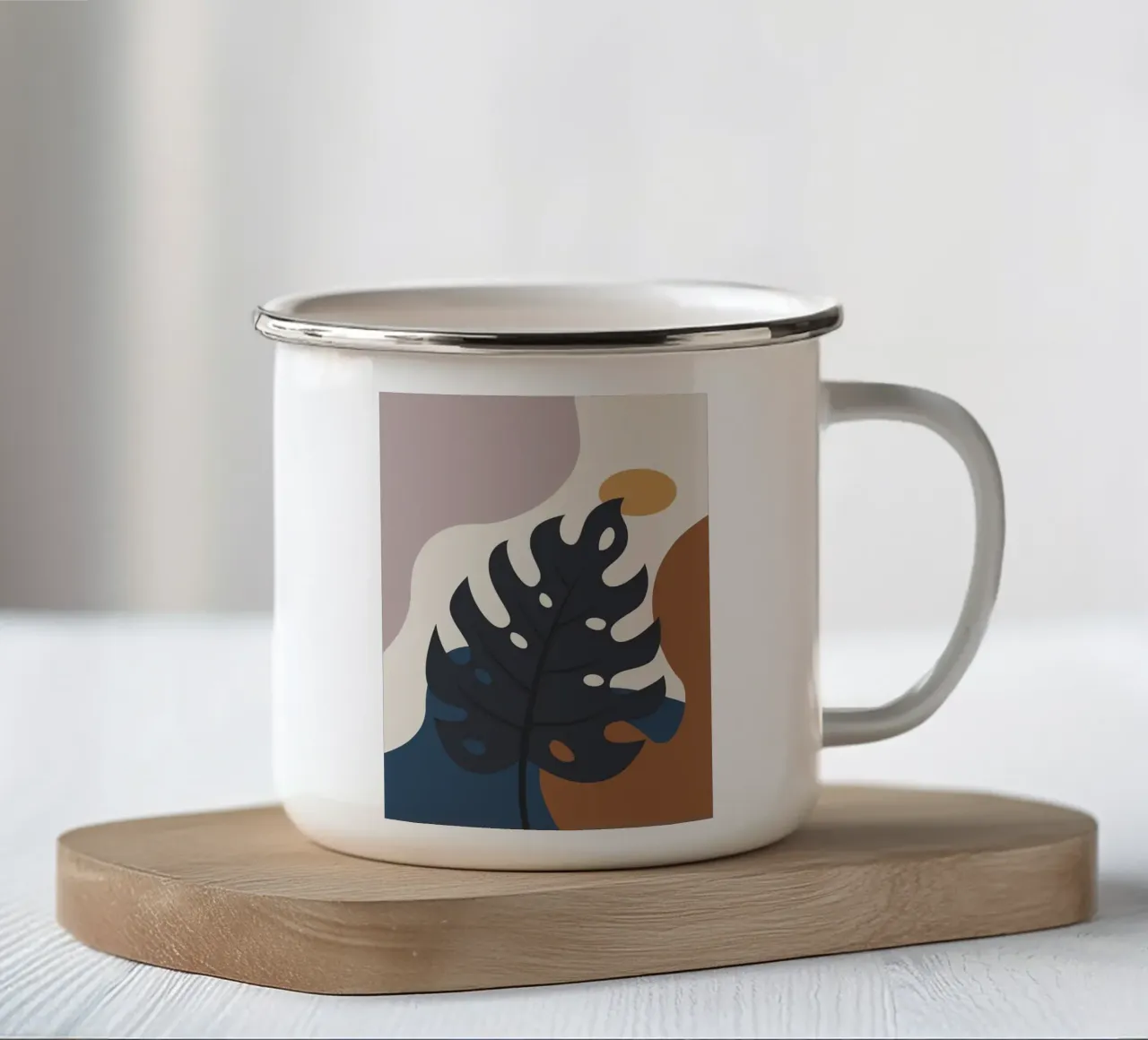 Arte delle foglie verdi tropicali tazza in smalto da Jonathan R NASH