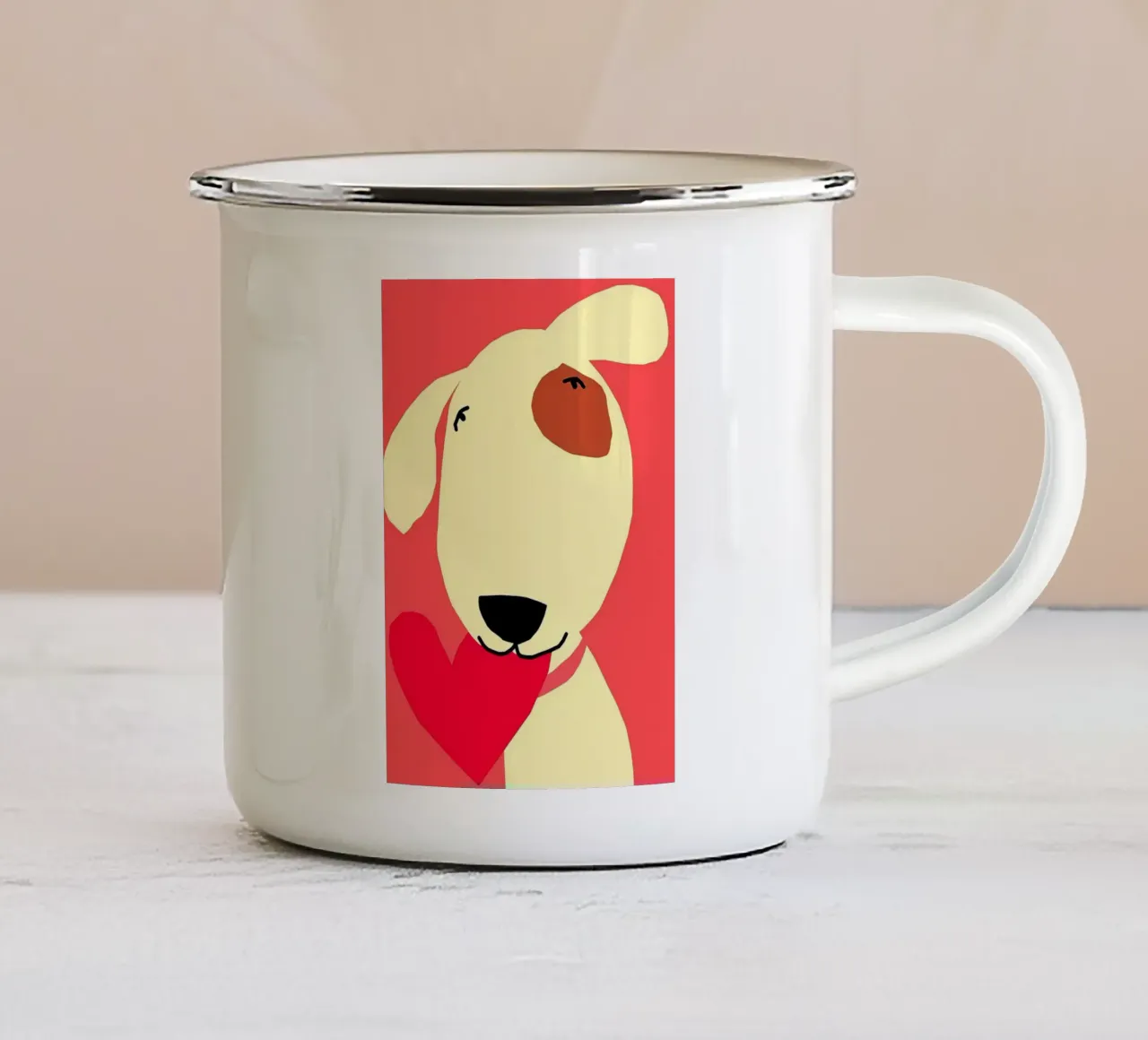 Cane carino tazza in smalto da Brayan