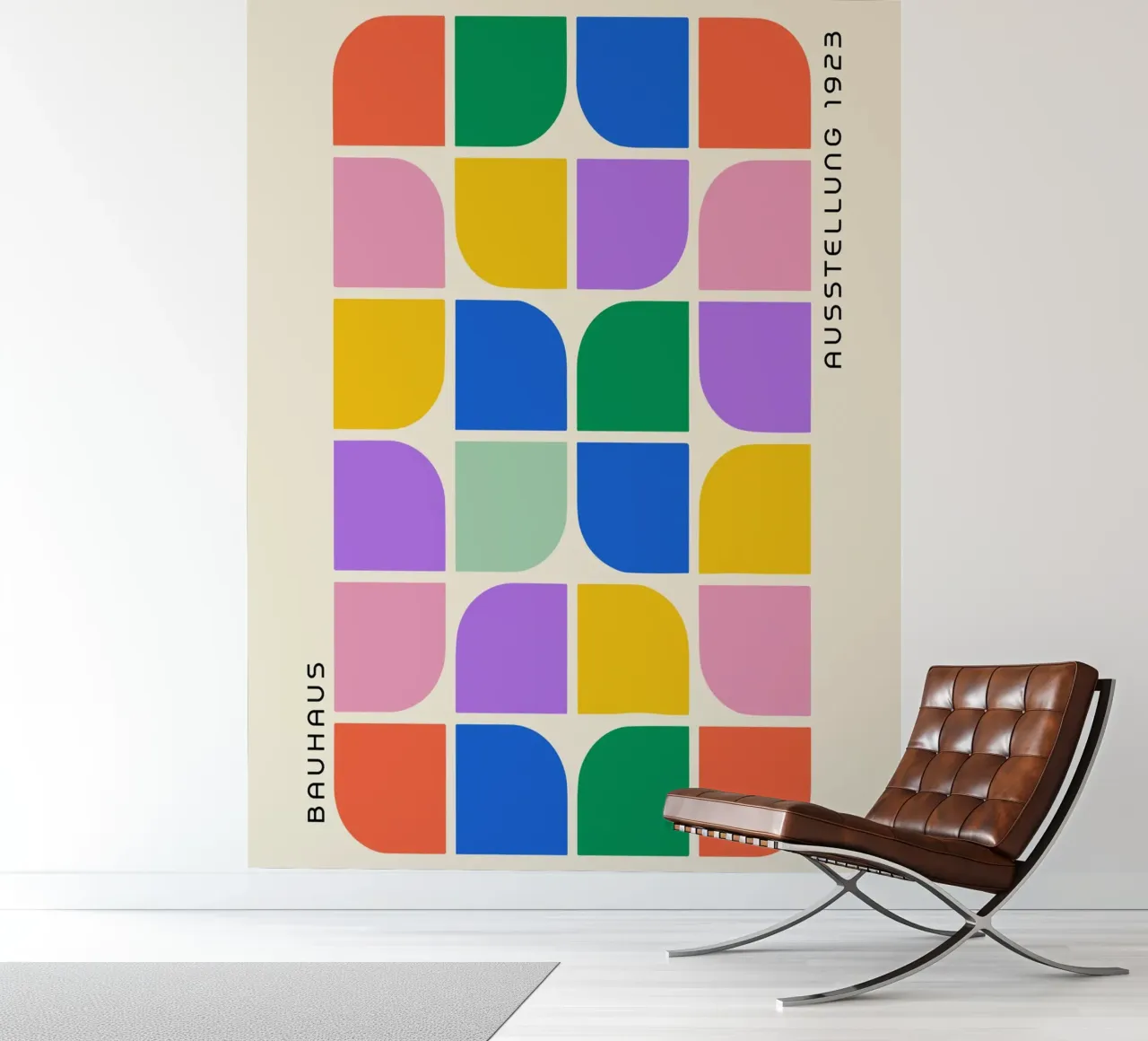 Bauhaus Shapes Color Grid - 1923 Revival photo wallpaper by Studio Vibe