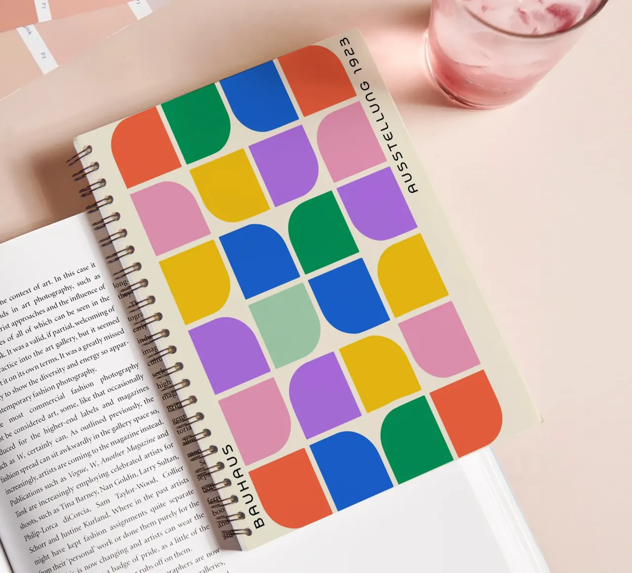 Bauhaus Shapes Color Grid - 1923 Revival spiral notebook by Studio Vibe