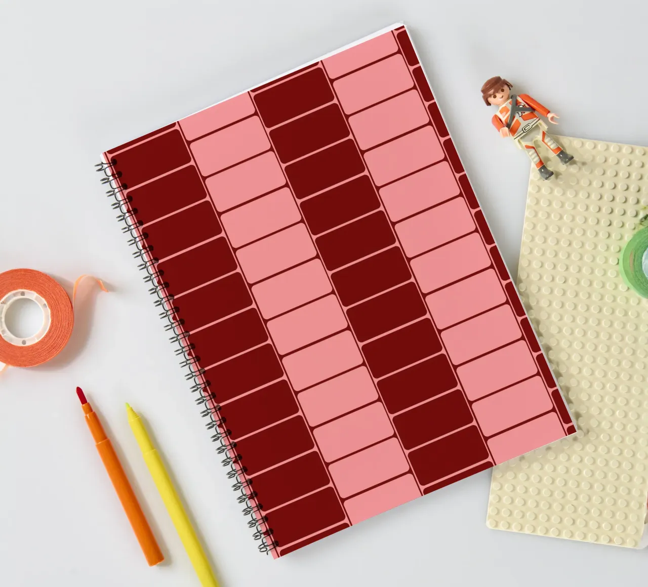 Strawberry moody flow spiral notebook by TijanaArtStudio88