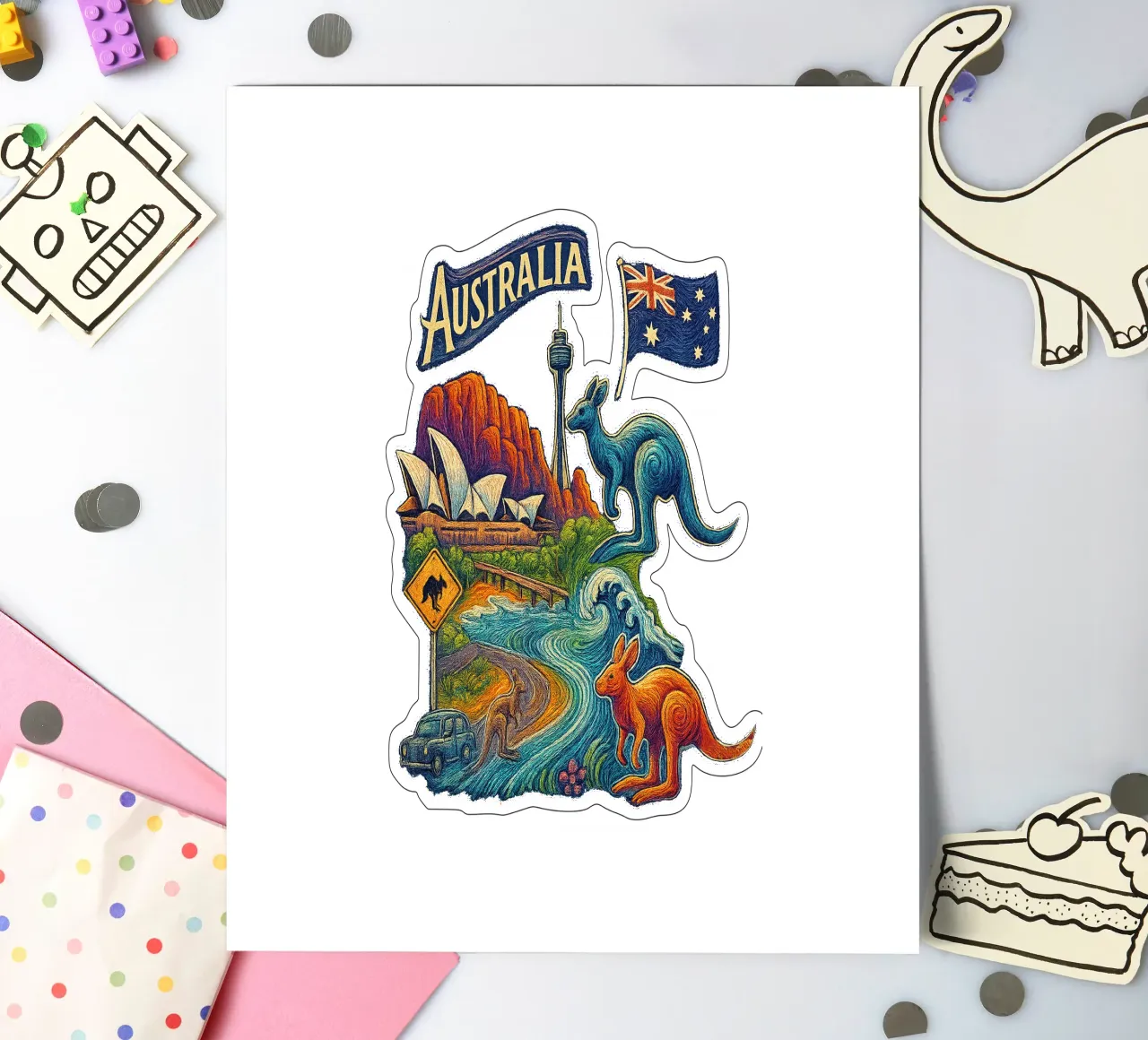 FREE AUSTRALIA 2 foglio adesivo da Vintage Van Gogh