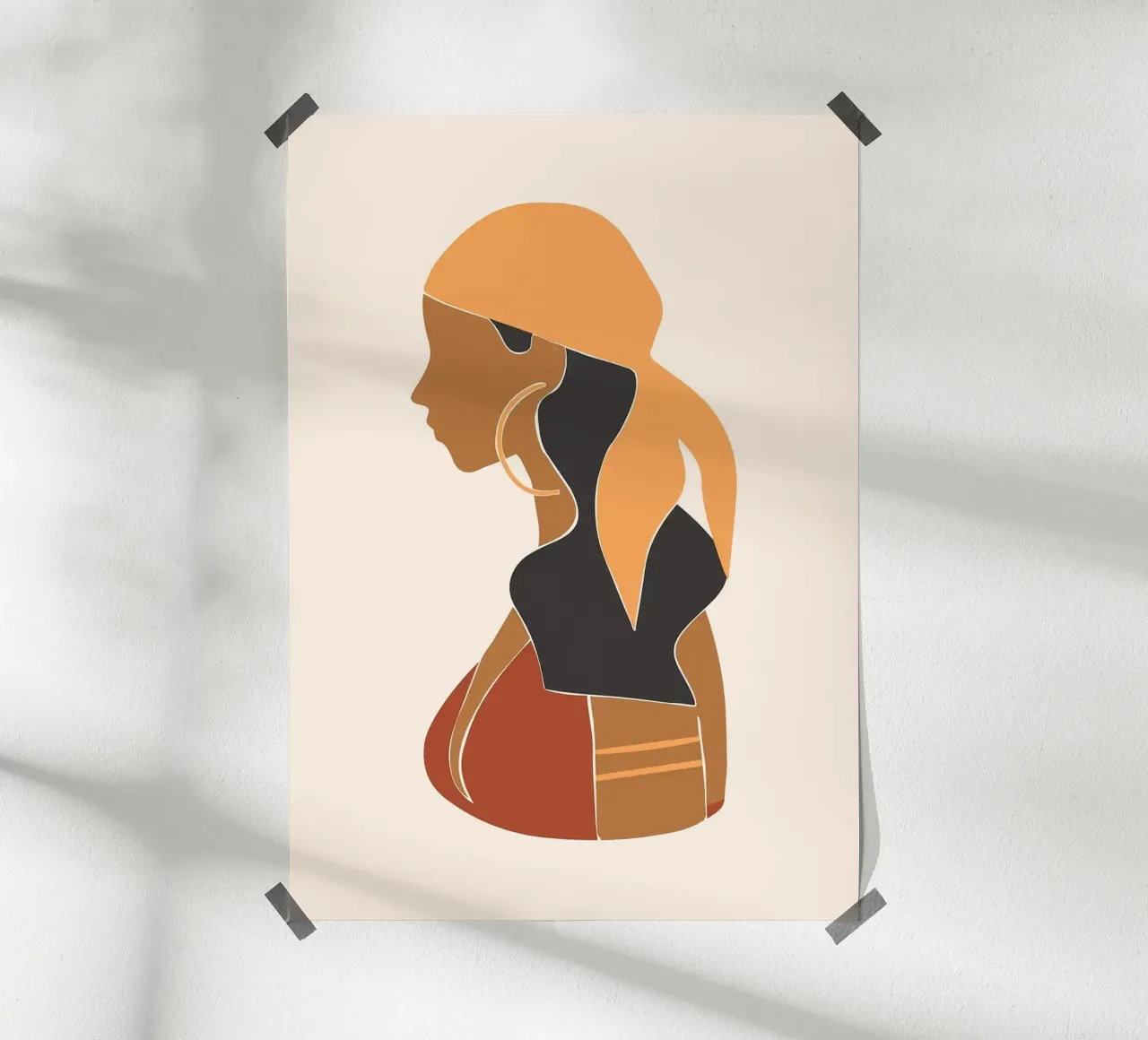 Donna con turbante carta hahnemühle da Jonathan R NASH