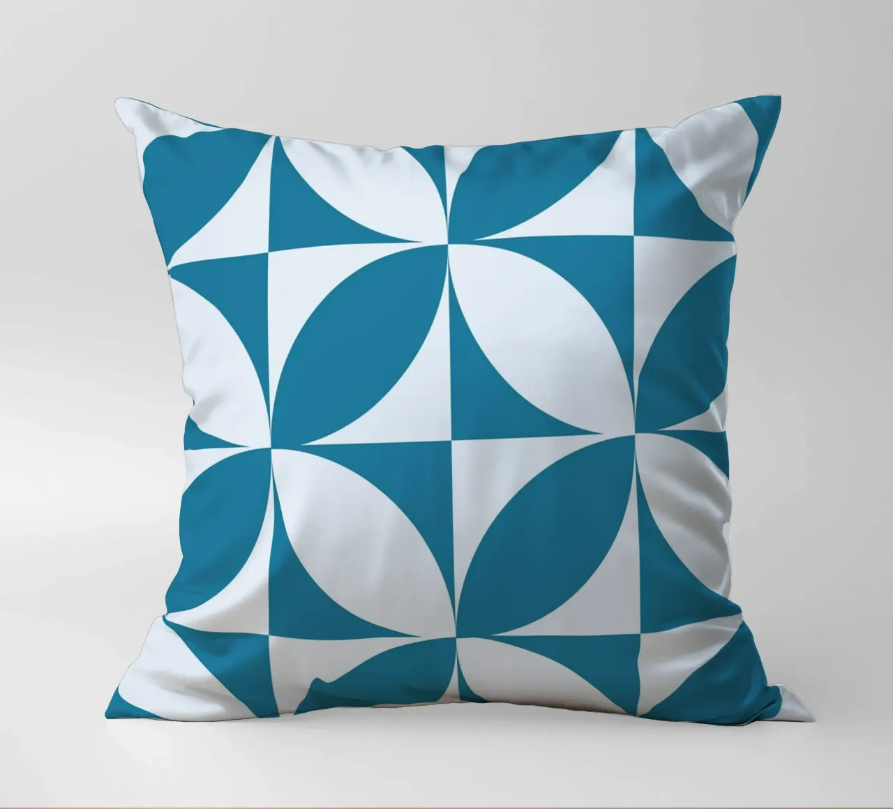 Geometric Blue Pattern | Modern Minimal Art Print decorative cushion by Studio Vibe