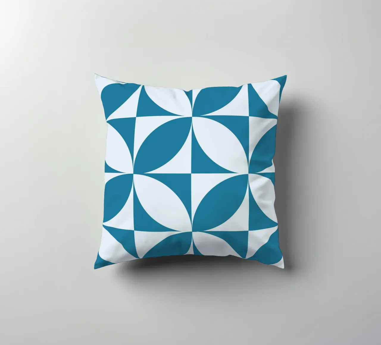 Geometric Blue Pattern | Modern Minimal Art Print decorative cushion by Studio Vibe