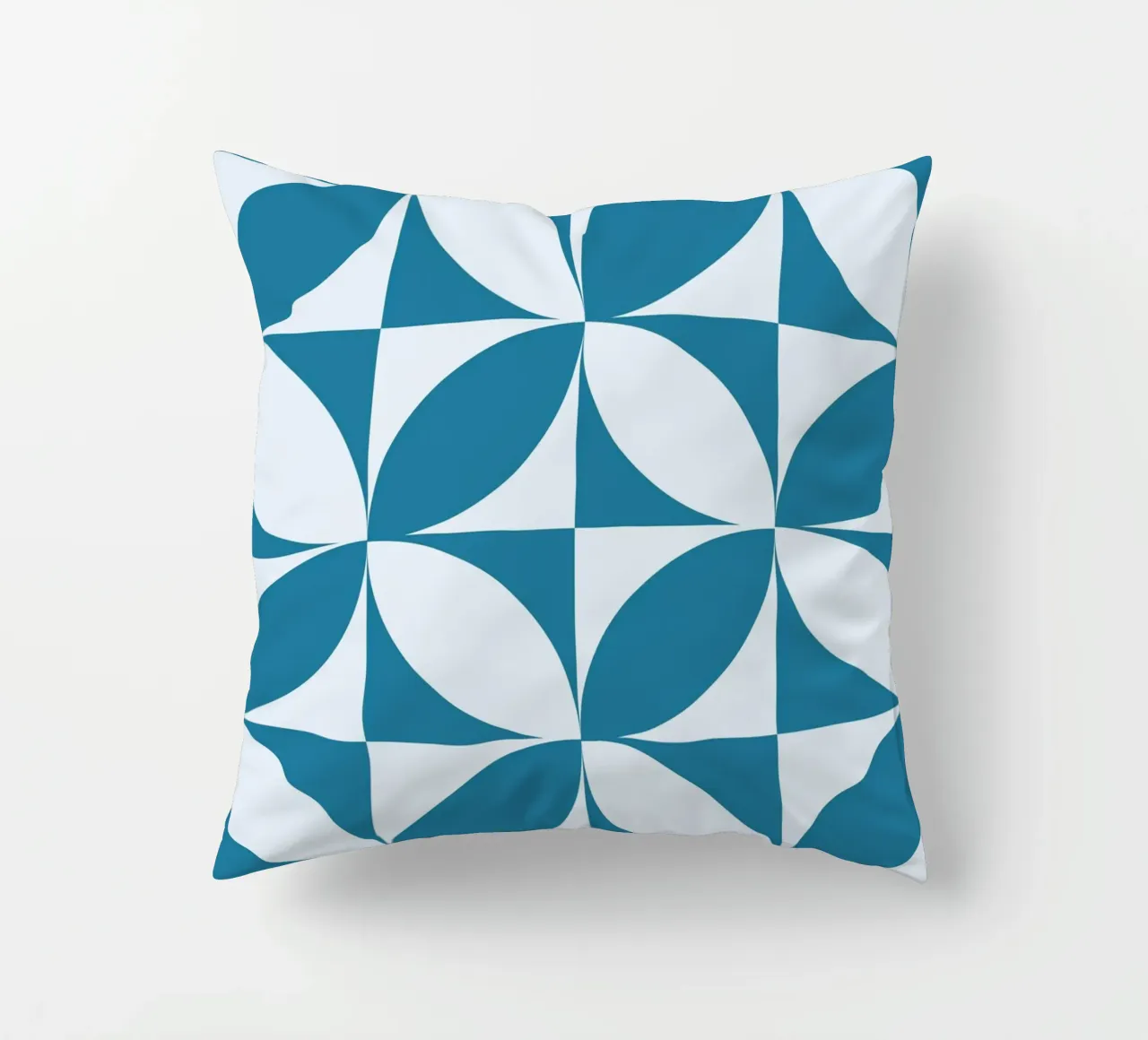 Geometric Blue Pattern | Modern Minimal Art Print decorative cushion by Studio Vibe