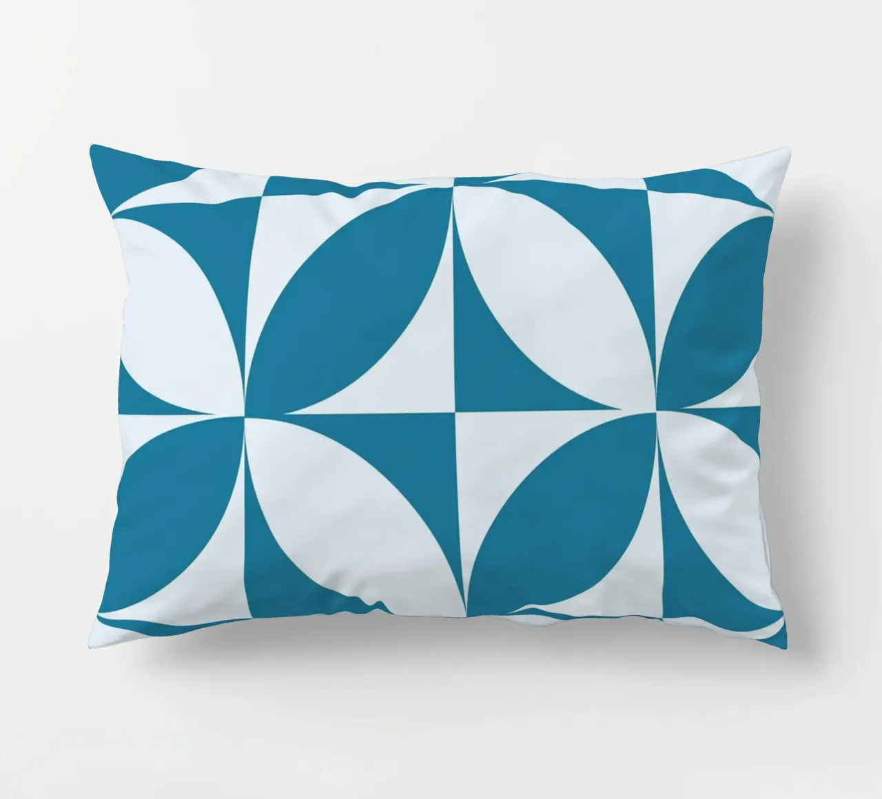 Geometric Blue Pattern | Modern Minimal Art Print decorative cushion by Studio Vibe