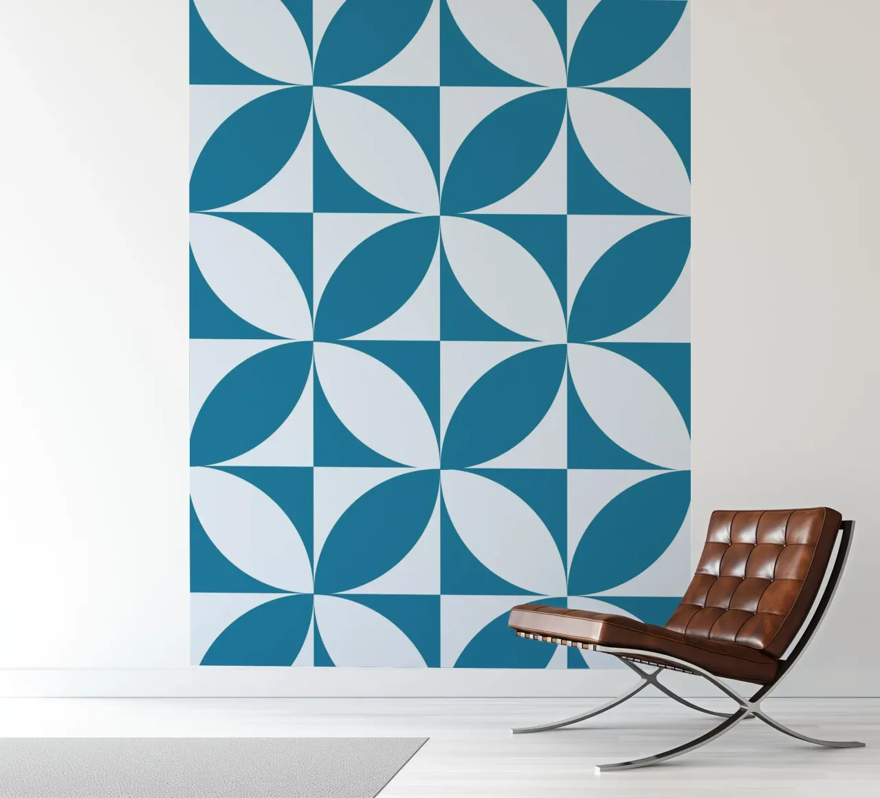 Geometric Blue Pattern | Modern Minimal Art Print papel para pared de Studio Vibe