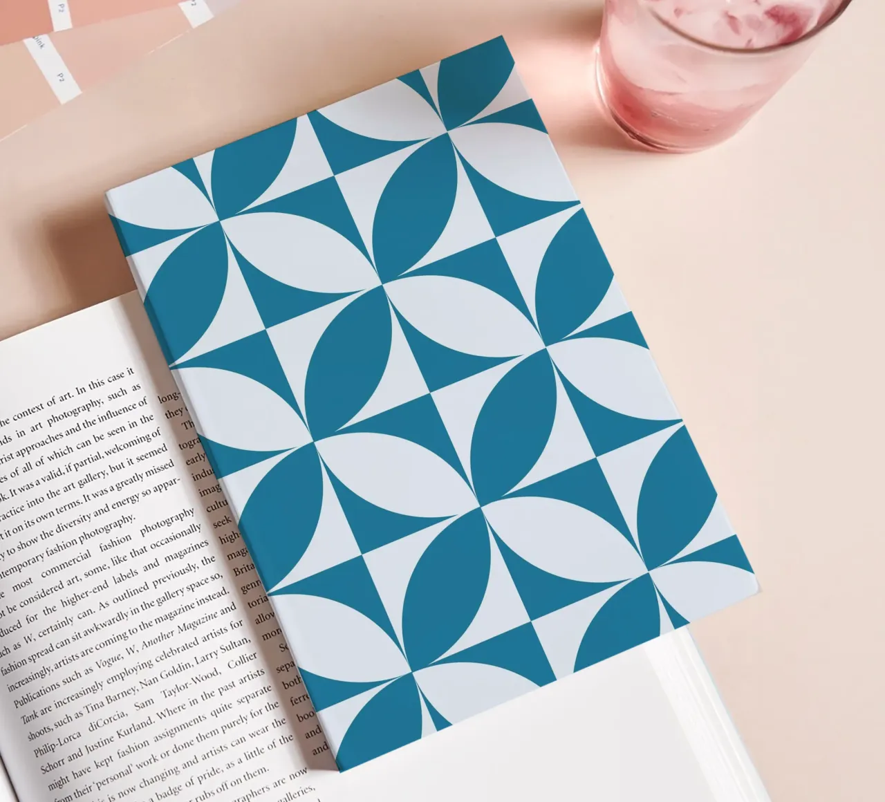 Geometric Blue Pattern | Modern Minimal Art Print notebook by Studio Vibe