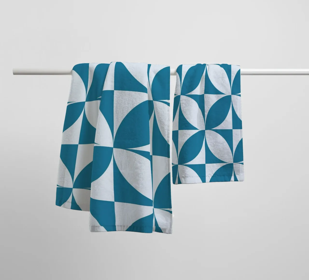 Geometric Blue Pattern | Modern Minimal Art Print towel by Studio Vibe