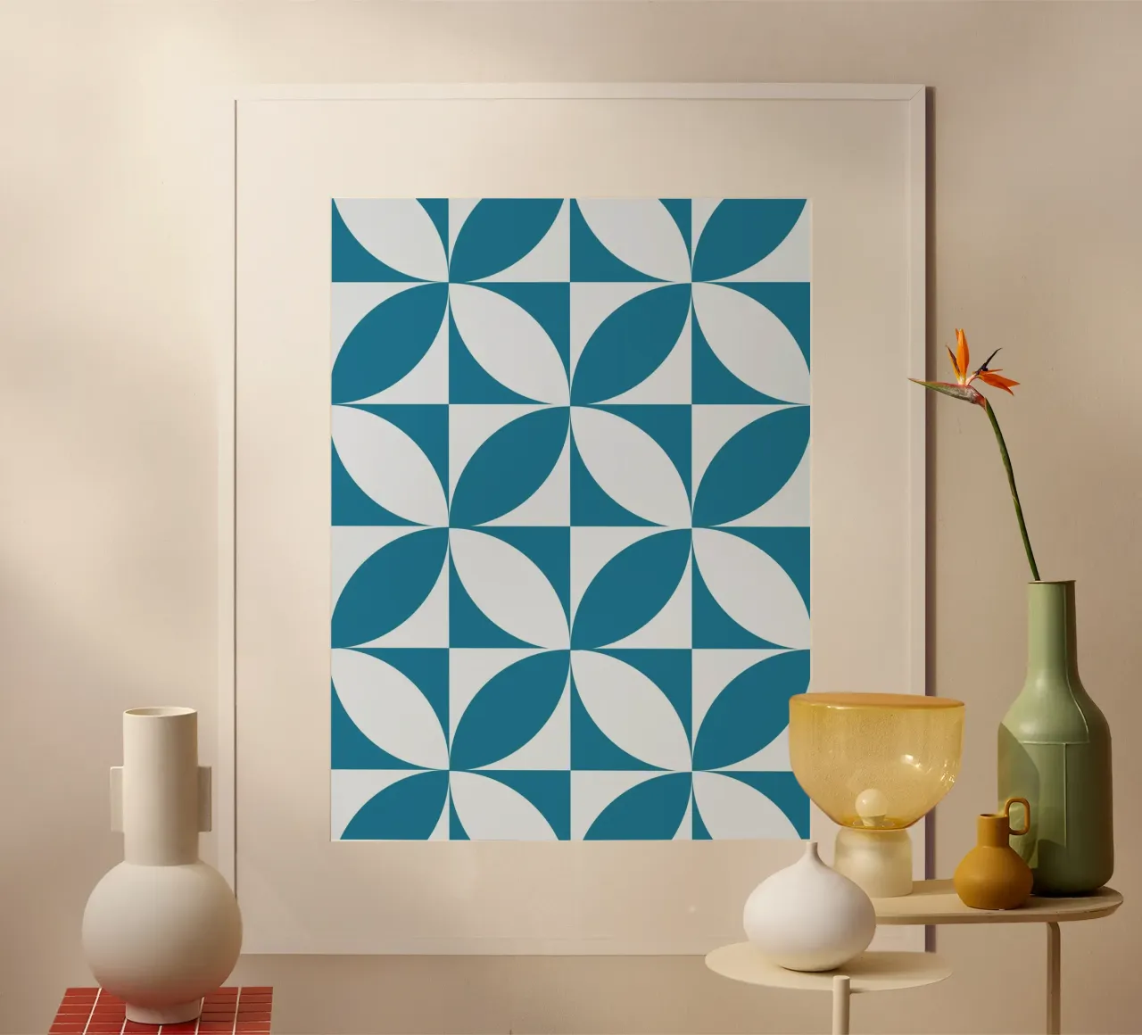 Geometric Blue Pattern | Modern Minimal Art Print hahnemühle by Studio Vibe