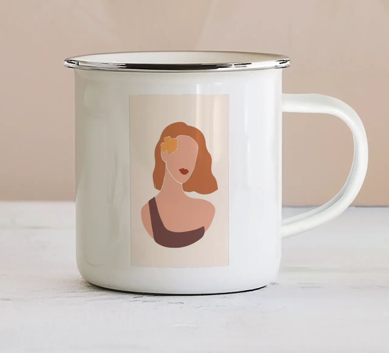 Arte moderna della donna tazza in smalto da Jonathan R NASH