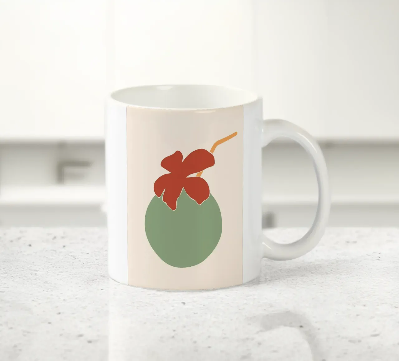 Fiore su noce di cocco tazza in ceramica da Jonathan R NASH