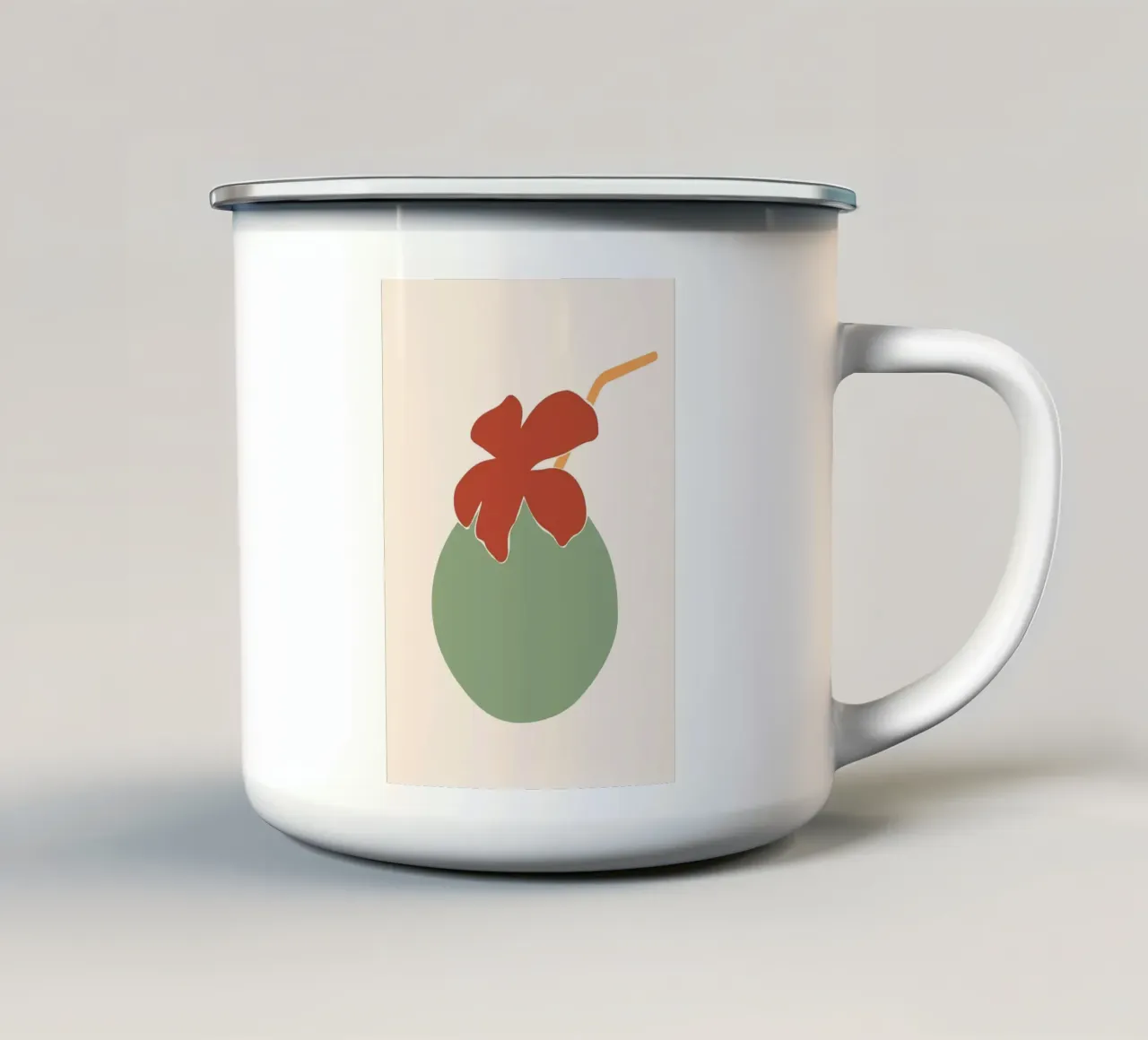 Fiore su noce di cocco tazza in smalto da Jonathan R NASH