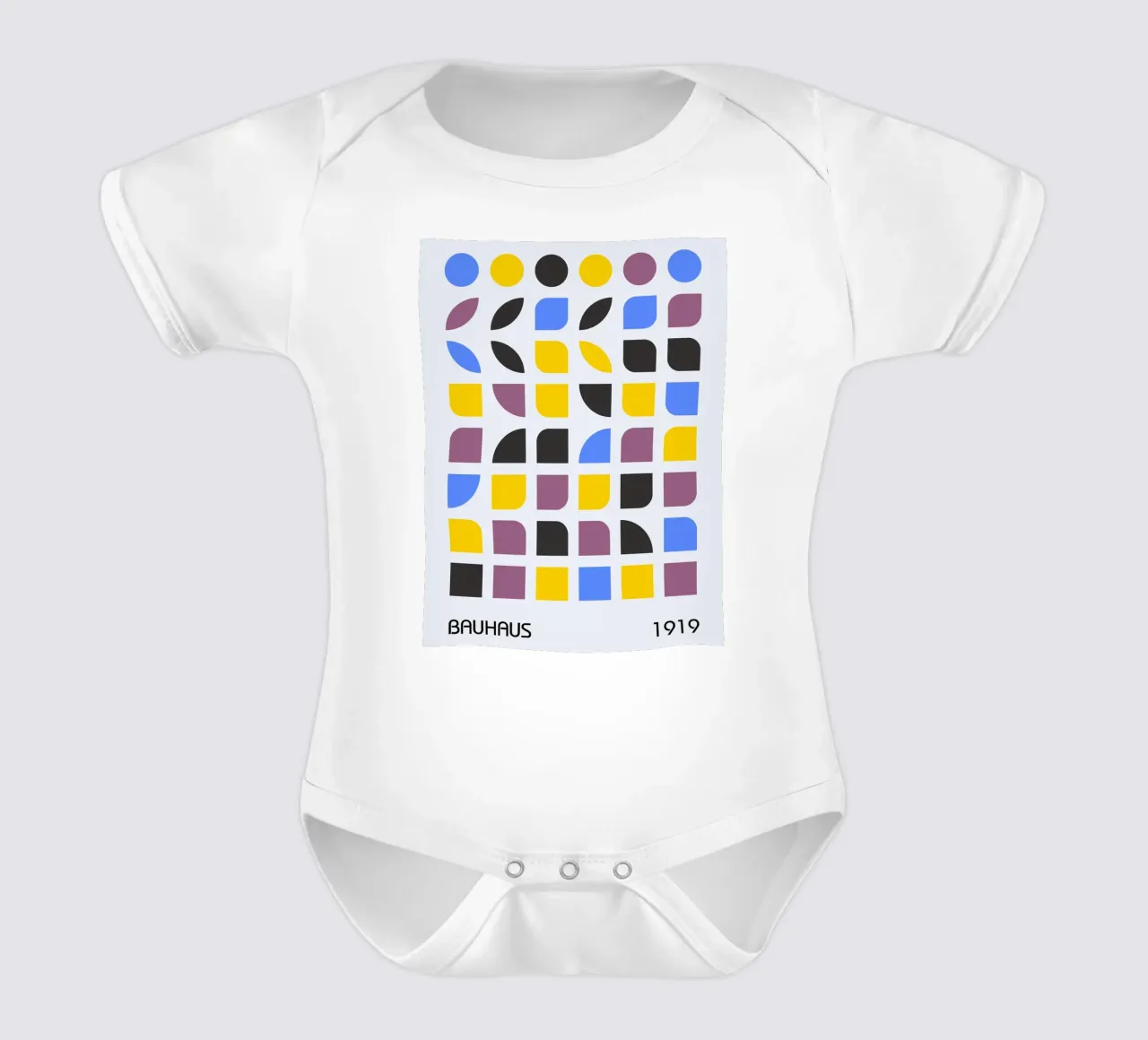 Bauhaus 1919 Grid | Geometric Abstract Poster Kurzarm Babybody von Studio Vibe