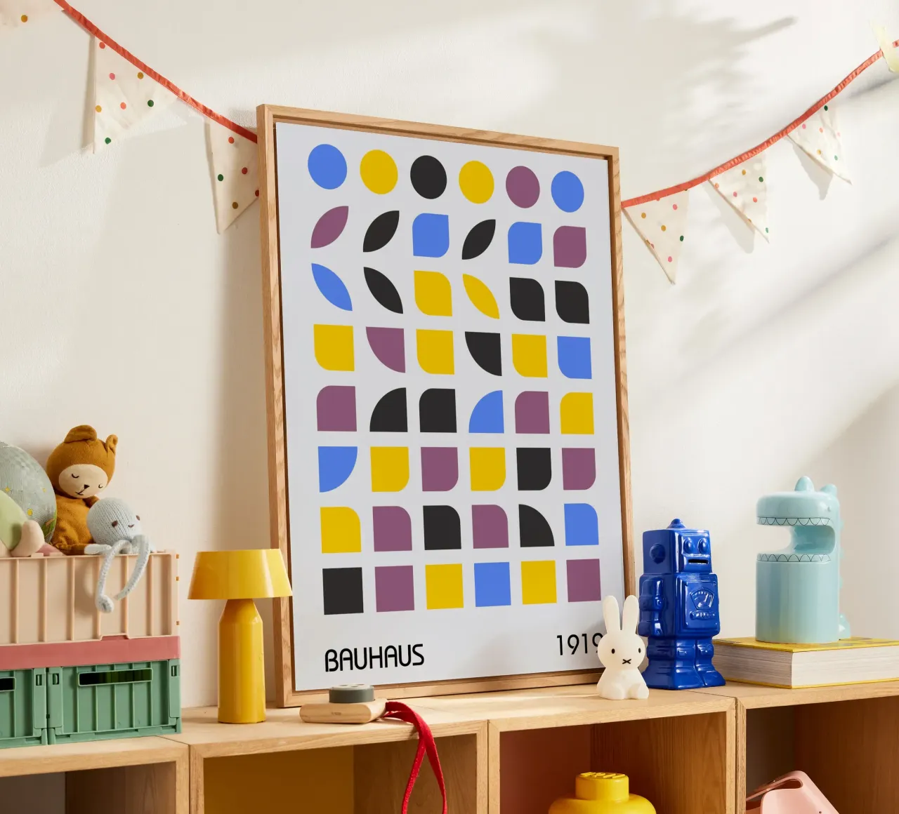 Bauhaus 1919 Grid | Poster astratto geometrico plexiglass da Studio Vibe