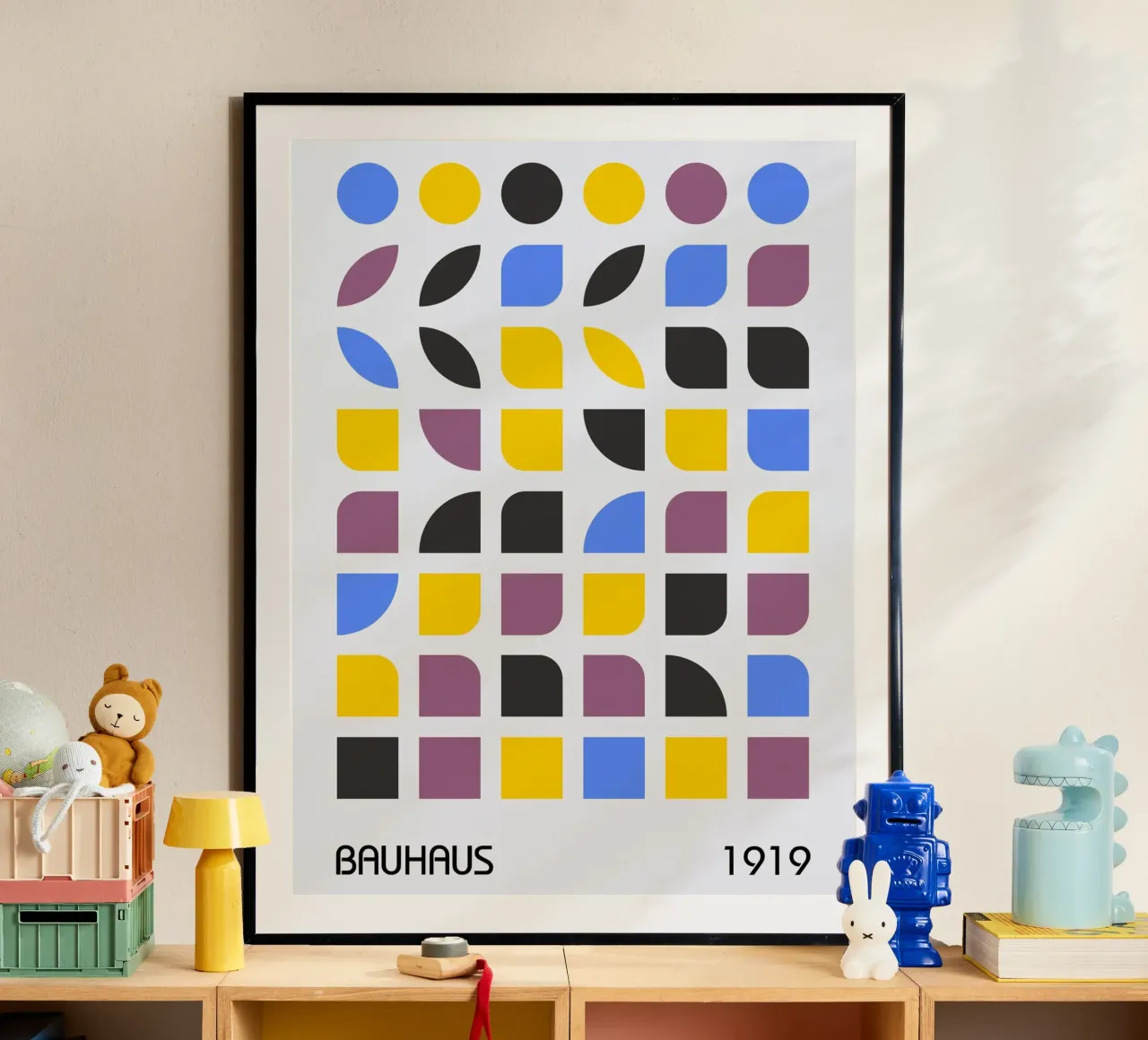 Bauhaus 1919 Grid | Geometric Abstract Poster Hahnemühle von Studio Vibe