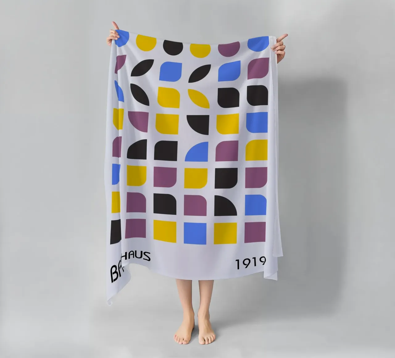Bauhaus 1919 Grid | Poster astratto geometrico telo mare da Studio Vibe